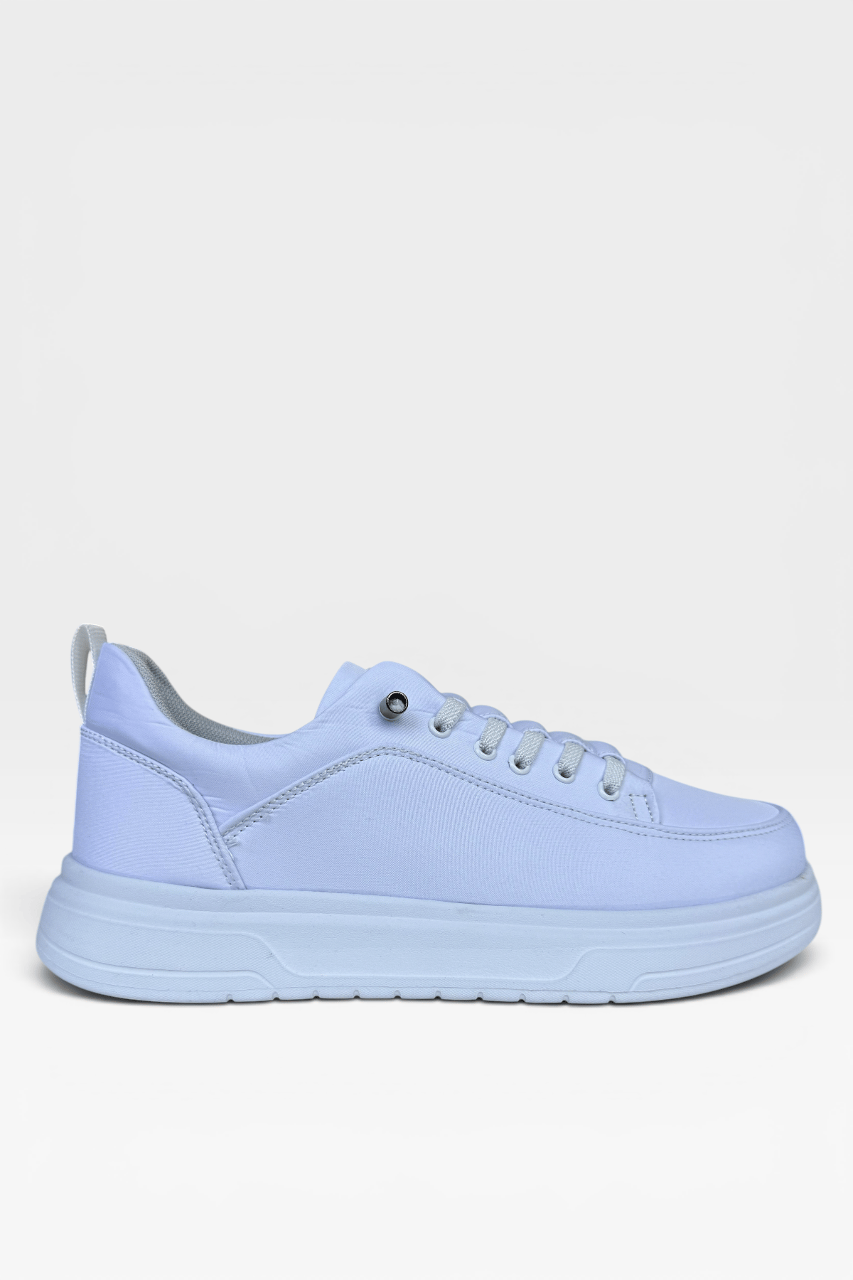 Erkek Faylon Taban Akıllı Bağcıklı Paraşüt Malzeme Sneaker Ayakkabı BEYAZ