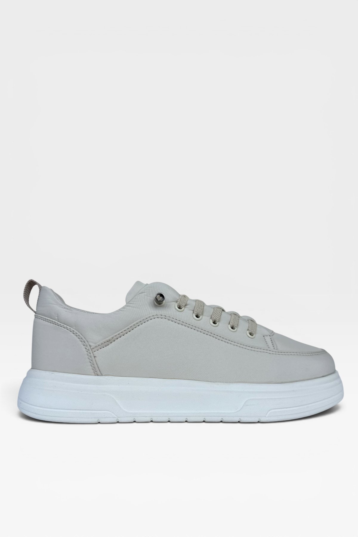 Erkek Faylon Taban Akıllı Bağcıklı Paraşüt Malzeme Sneaker Ayakkabı BEJ