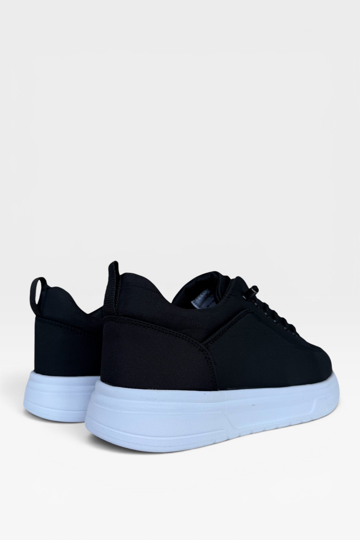 Erkek Faylon Taban Akıllı Bağcıklı Paraşüt Malzeme Sneaker Ayakkabı SİYAH - BEYAZ