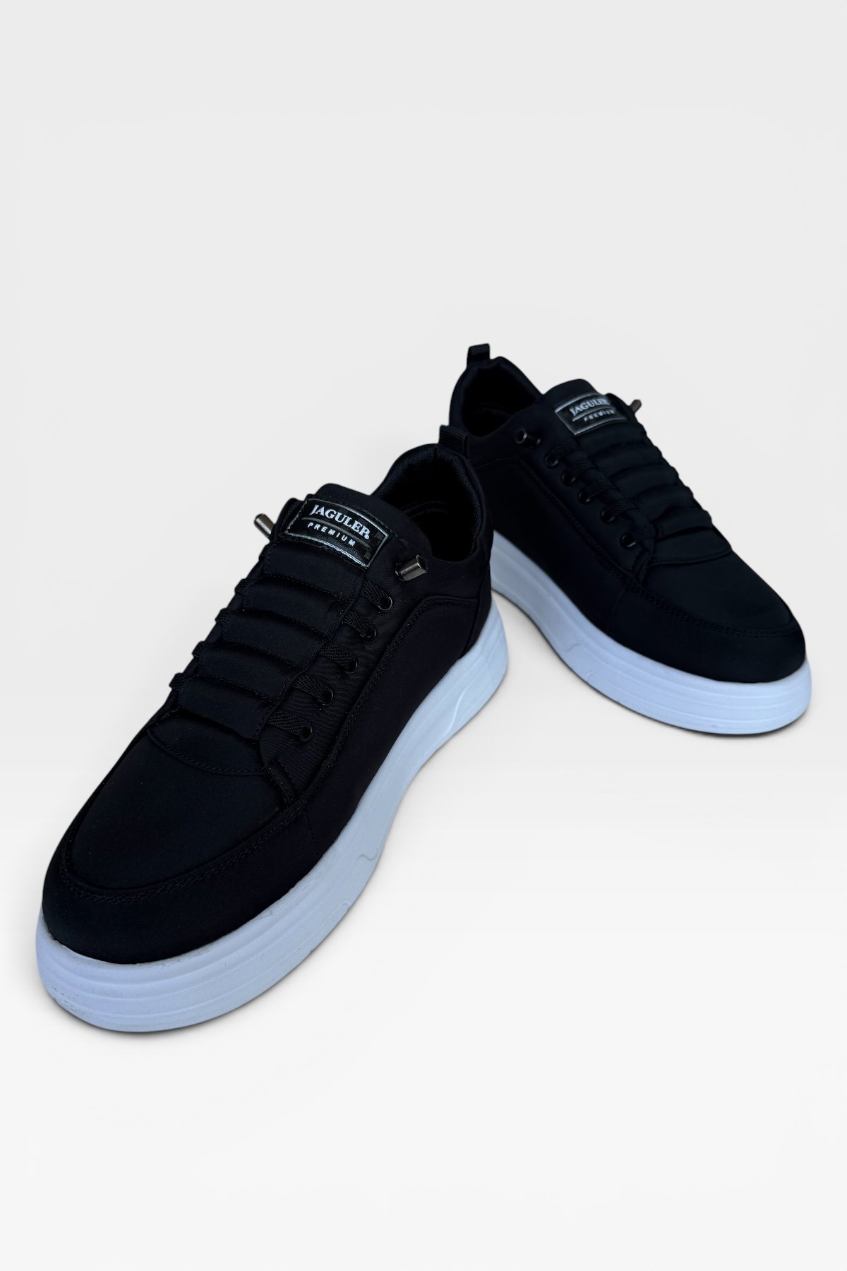 Erkek Faylon Taban Akıllı Bağcıklı Paraşüt Malzeme Sneaker Ayakkabı SİYAH - BEYAZ