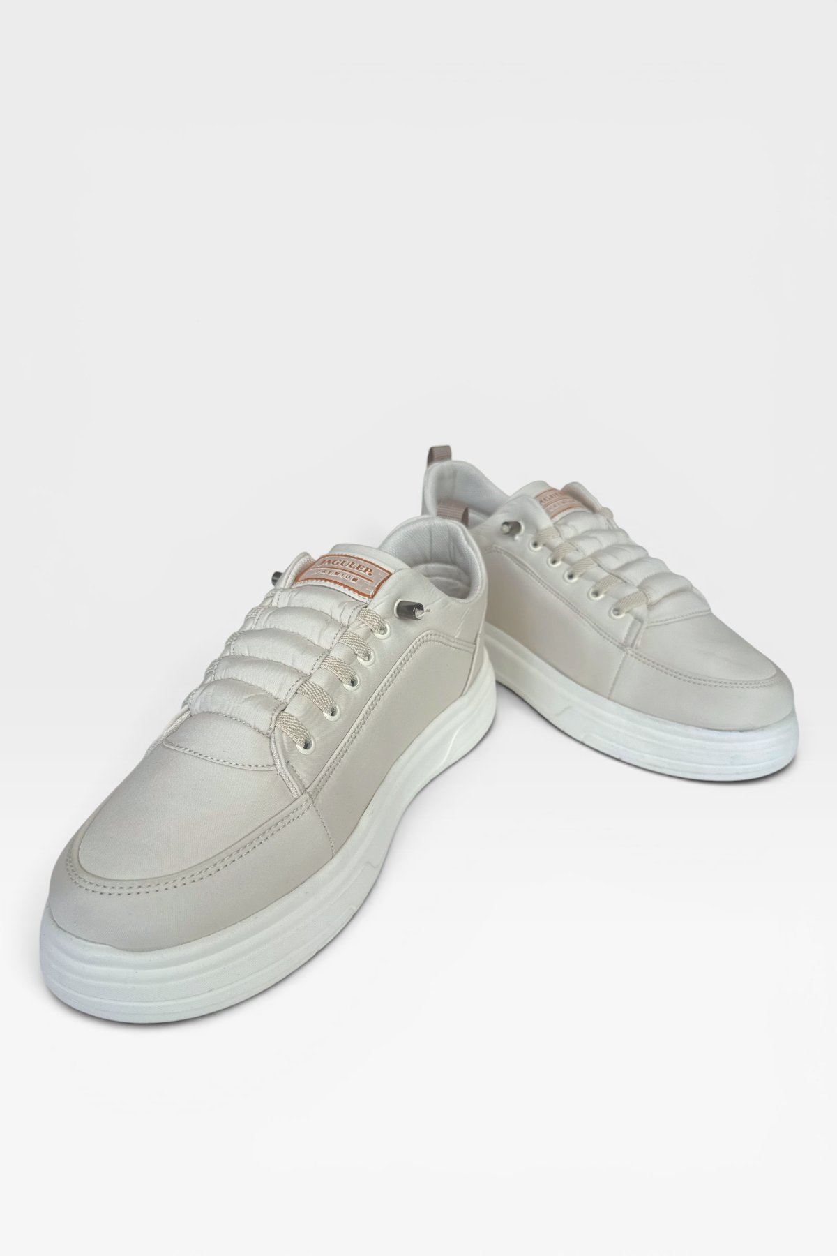 Erkek Faylon Taban Akıllı Bağcıklı Paraşüt Malzeme Sneaker Ayakkabı BEJ