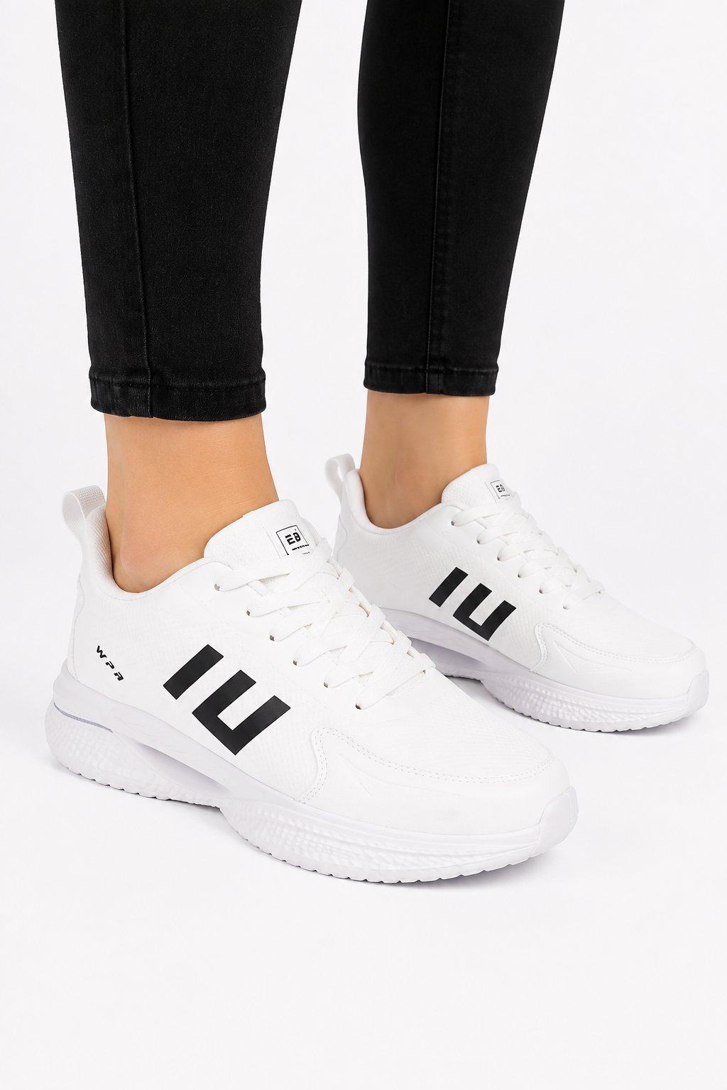 Erkek Faylon Taban Cilt Sneaker Ayakkabı BEYAZ - SİYAH