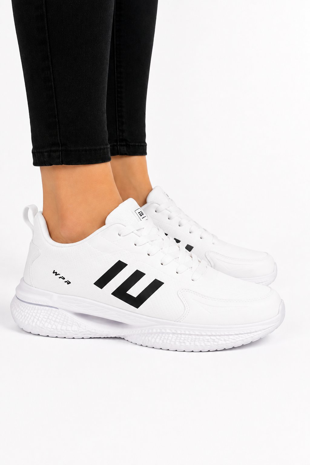 Erkek Faylon Taban Cilt Sneaker Ayakkabı BEYAZ - SİYAH