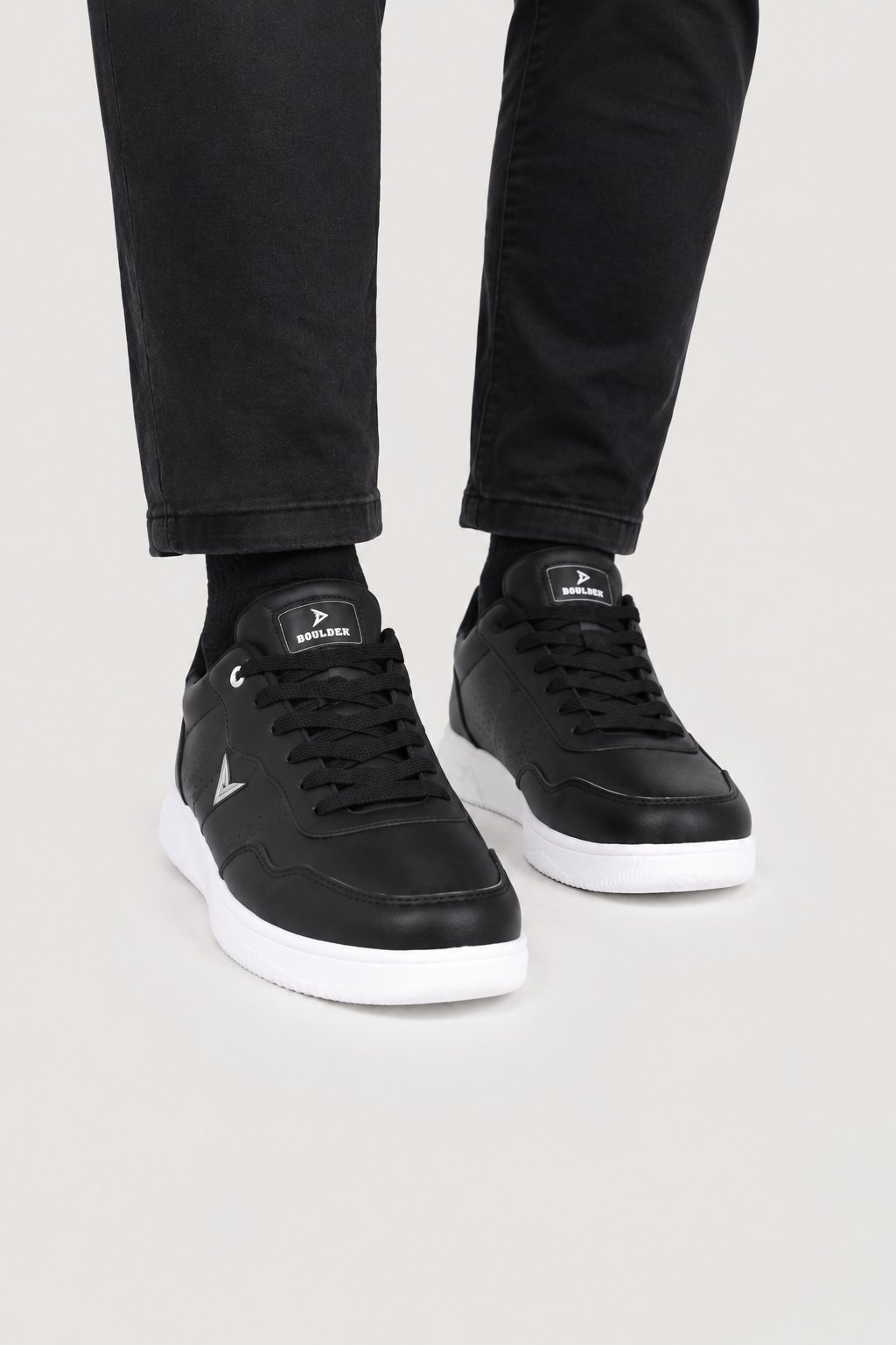 Erkek Faylon Taban Cilt Sneaker Ayakkabı SİYAH - BEYAZ