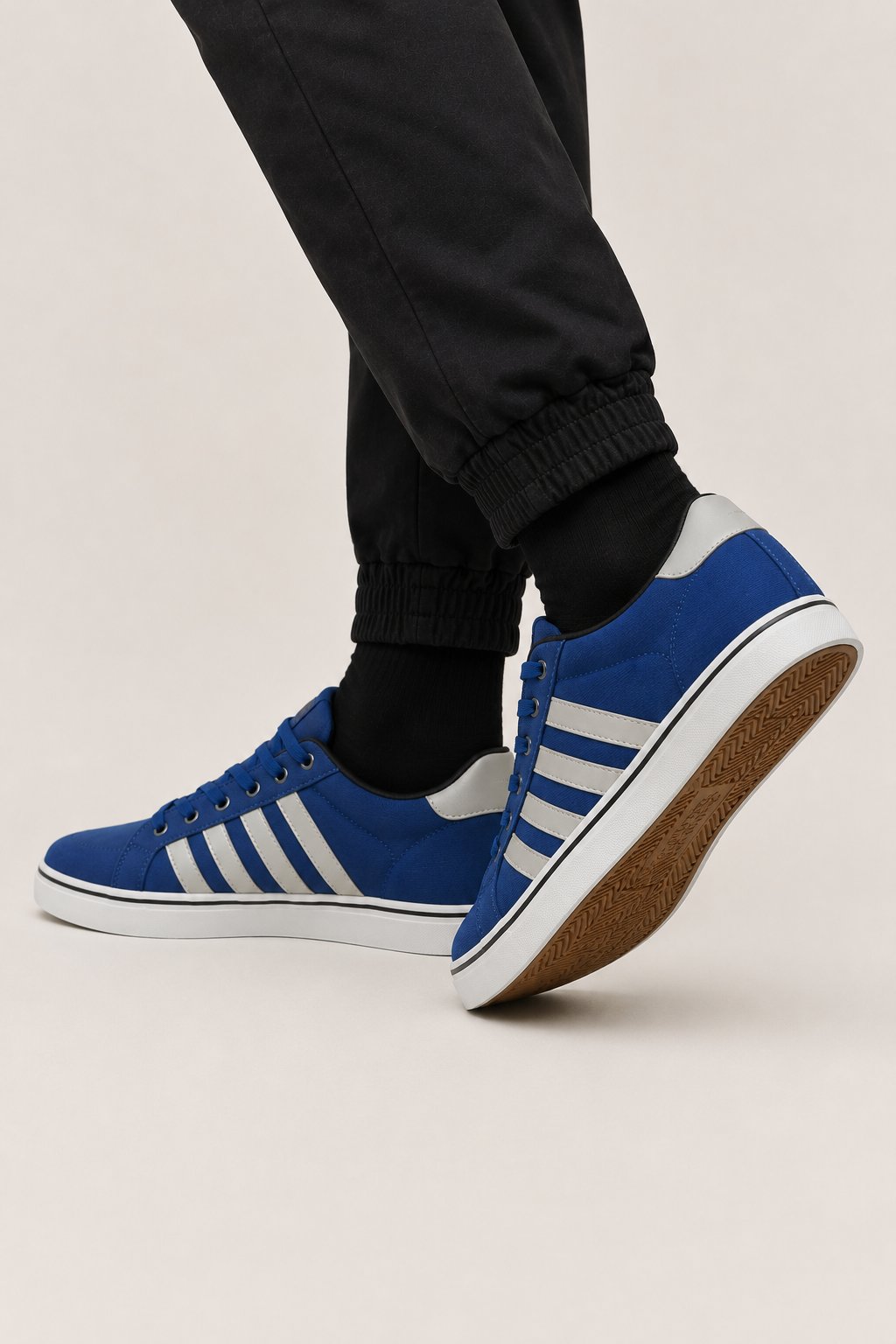 Erkek Faylon Taban Keten Sneaker Ayakkabı LACİVERT