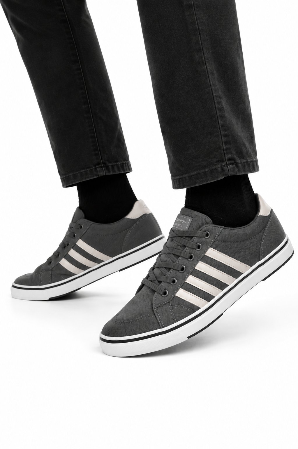 Erkek Faylon Taban Keten Sneaker Ayakkabı FÜME