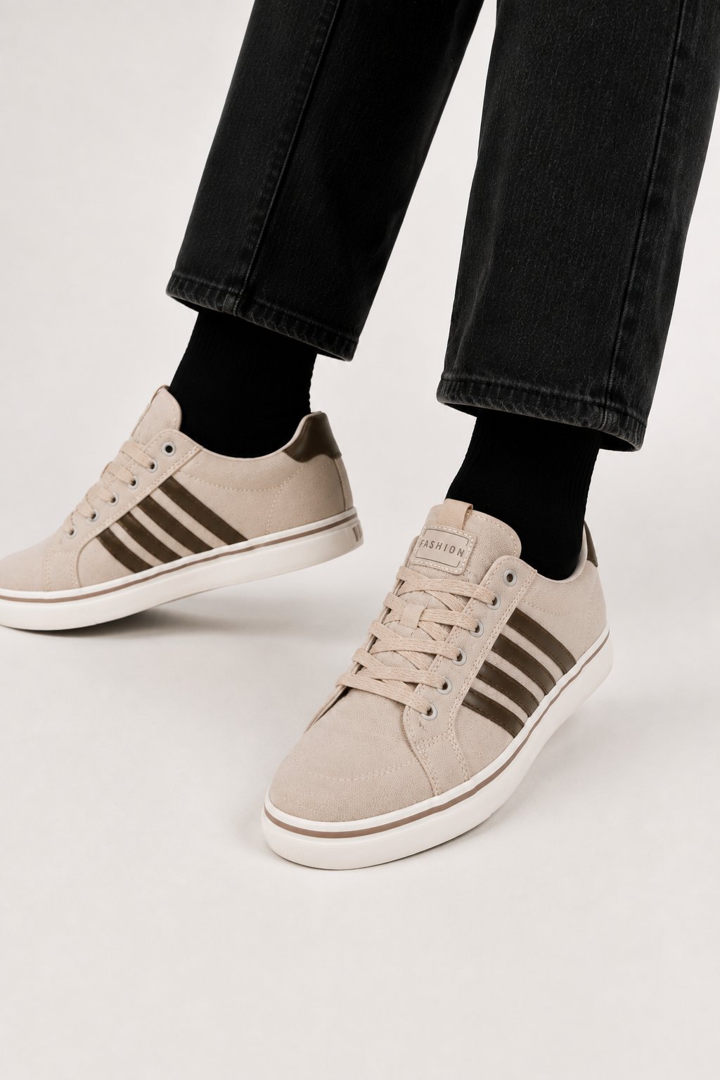 Erkek Faylon Taban Keten Sneaker Ayakkabı BEJ