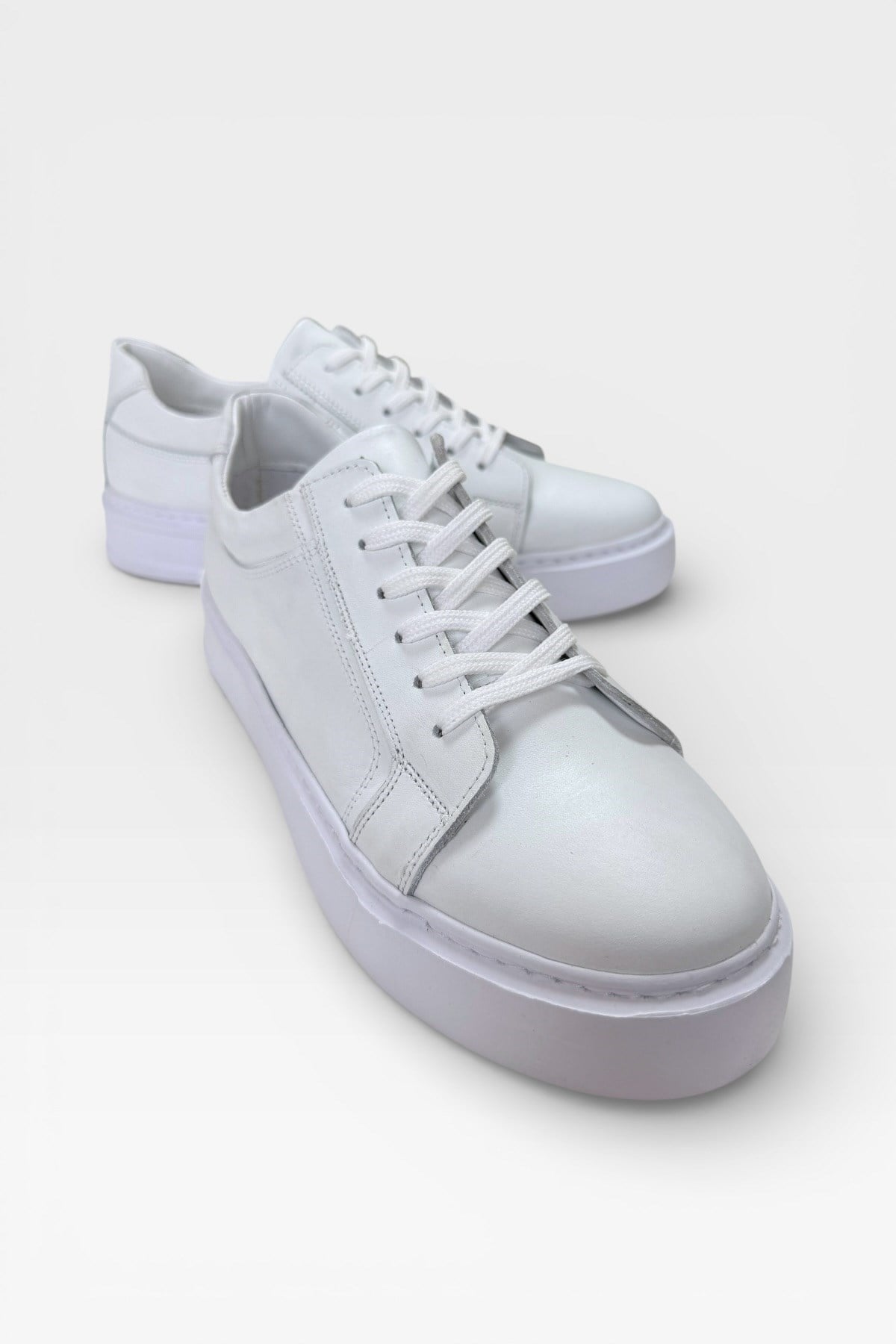 Erkek Faylon Taban Sneaker Hakiki Deri Ayakkabı  BEYAZ