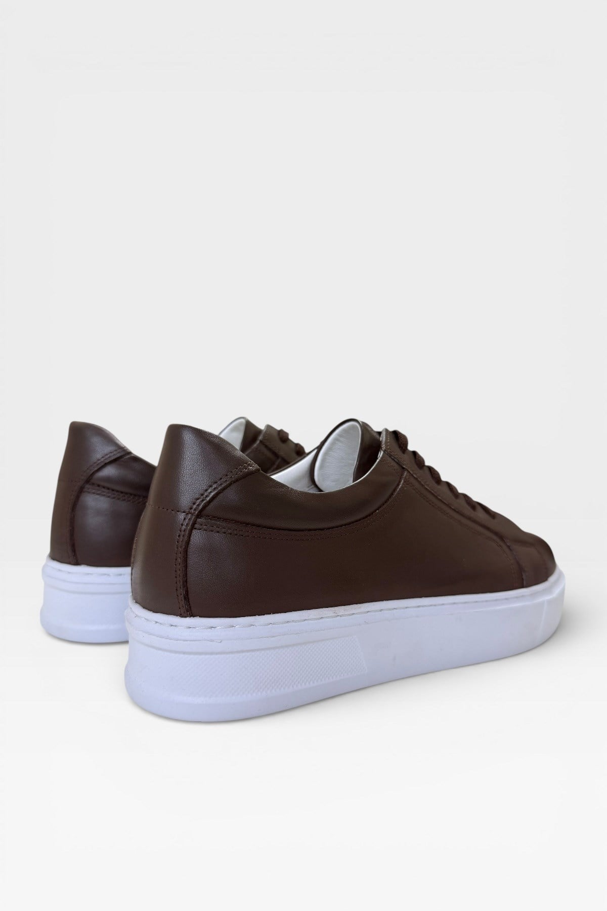 Erkek Faylon Taban Sneaker Hakiki Deri Ayakkabı  KAHVERENGİ