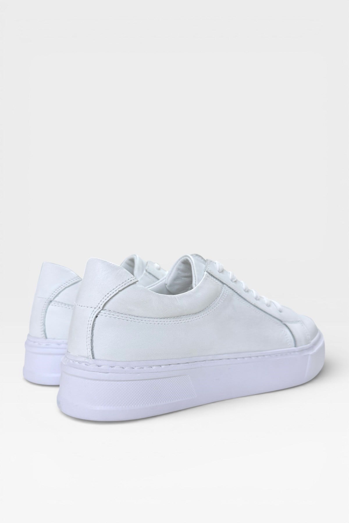 Erkek Faylon Taban Sneaker Hakiki Deri Ayakkabı  BEYAZ