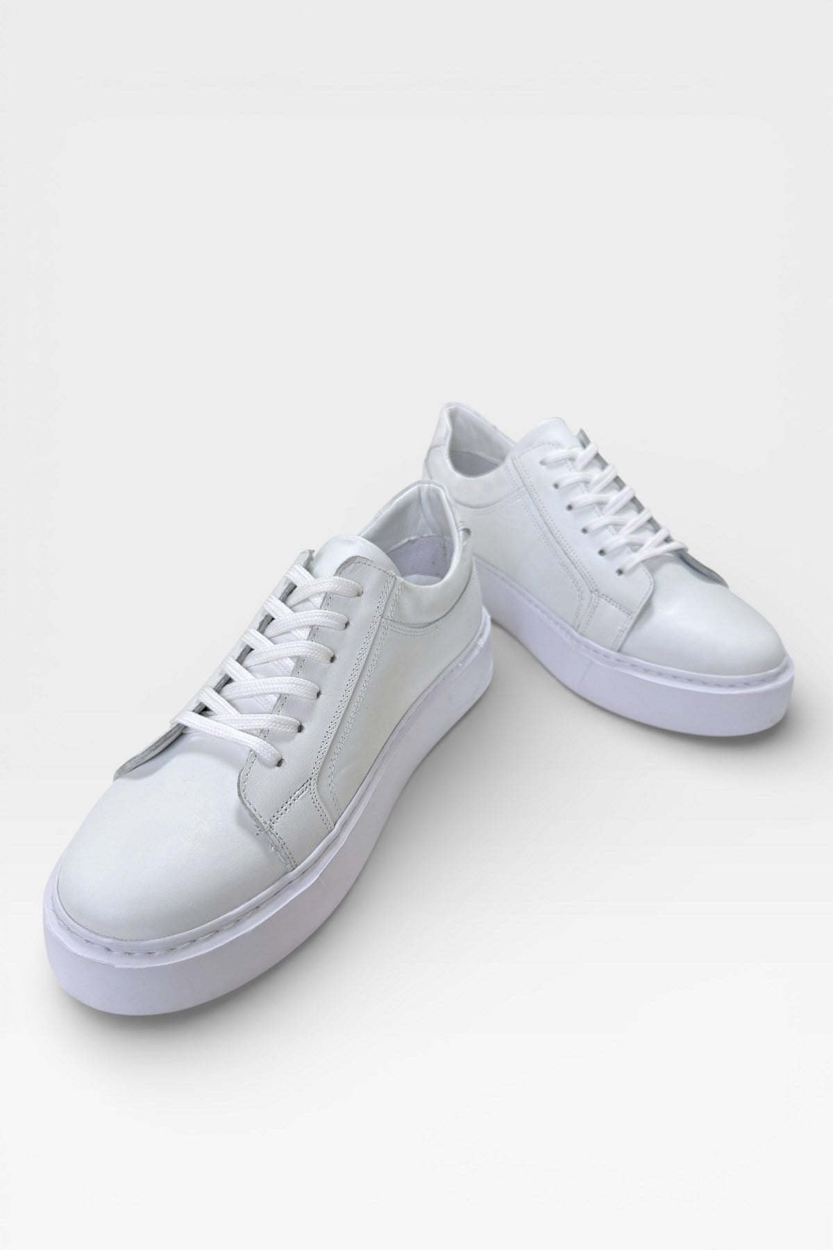 Erkek Faylon Taban Sneaker Hakiki Deri Ayakkabı  BEYAZ