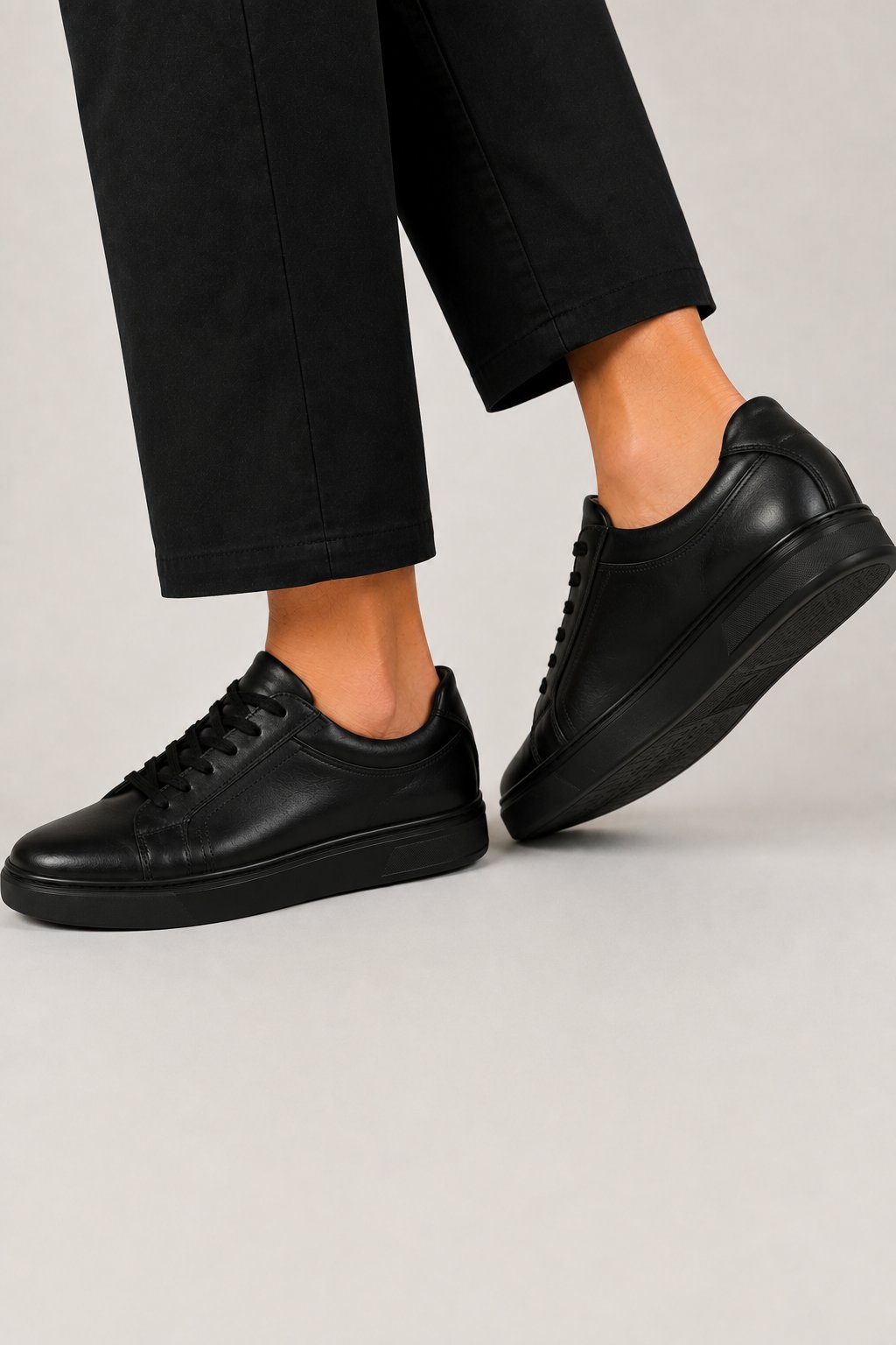 Erkek Faylon Taban Sneaker Hakiki Deri Ayakkabı  SİYAH