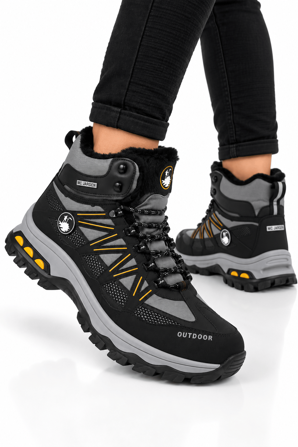 Erkek İçi Kürklü Kaydırmaz Taban Trekking & Outdoor Bot  FÜME-SARI