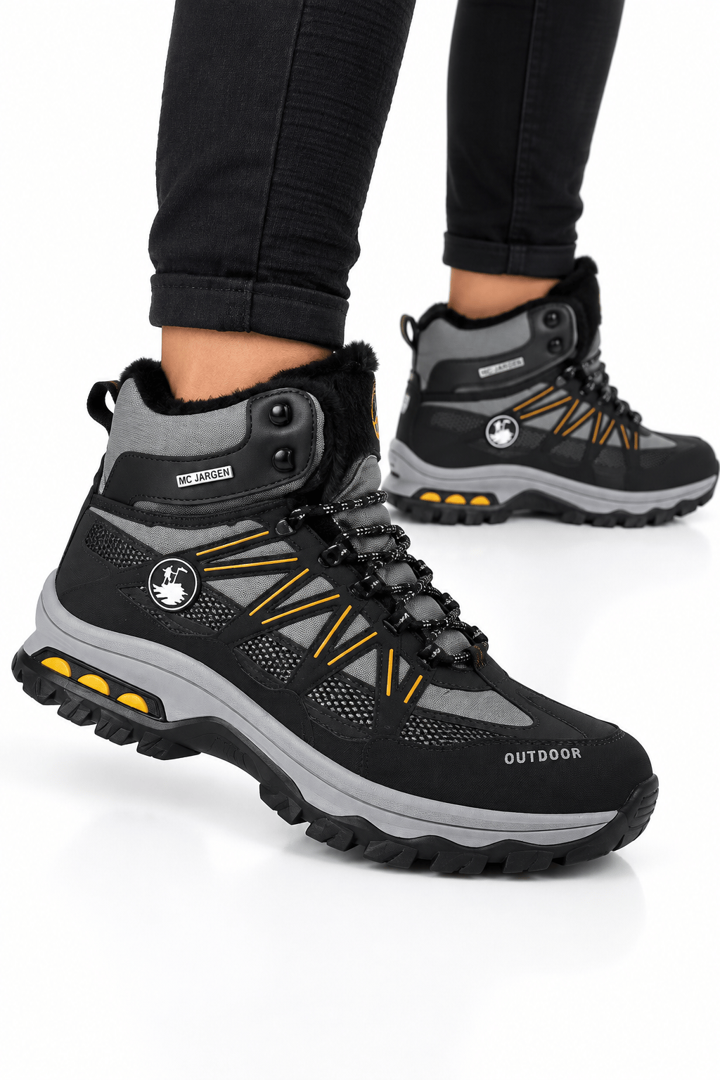 Erkek İçi Kürklü Kaydırmaz Taban Trekking & Outdoor Bot  FÜME-SARI