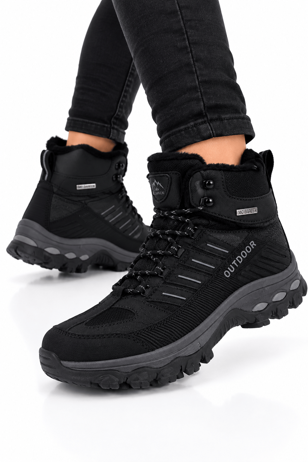 Erkek İçi Kürklü Kaydırmaz Taban Trekking & Outdoor Bot  SİYAH-FÜME