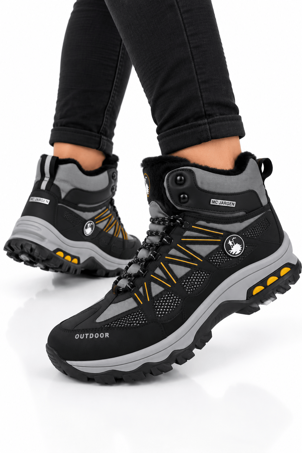 Erkek İçi Kürklü Kaydırmaz Taban Trekking & Outdoor Bot  FÜME-SARI