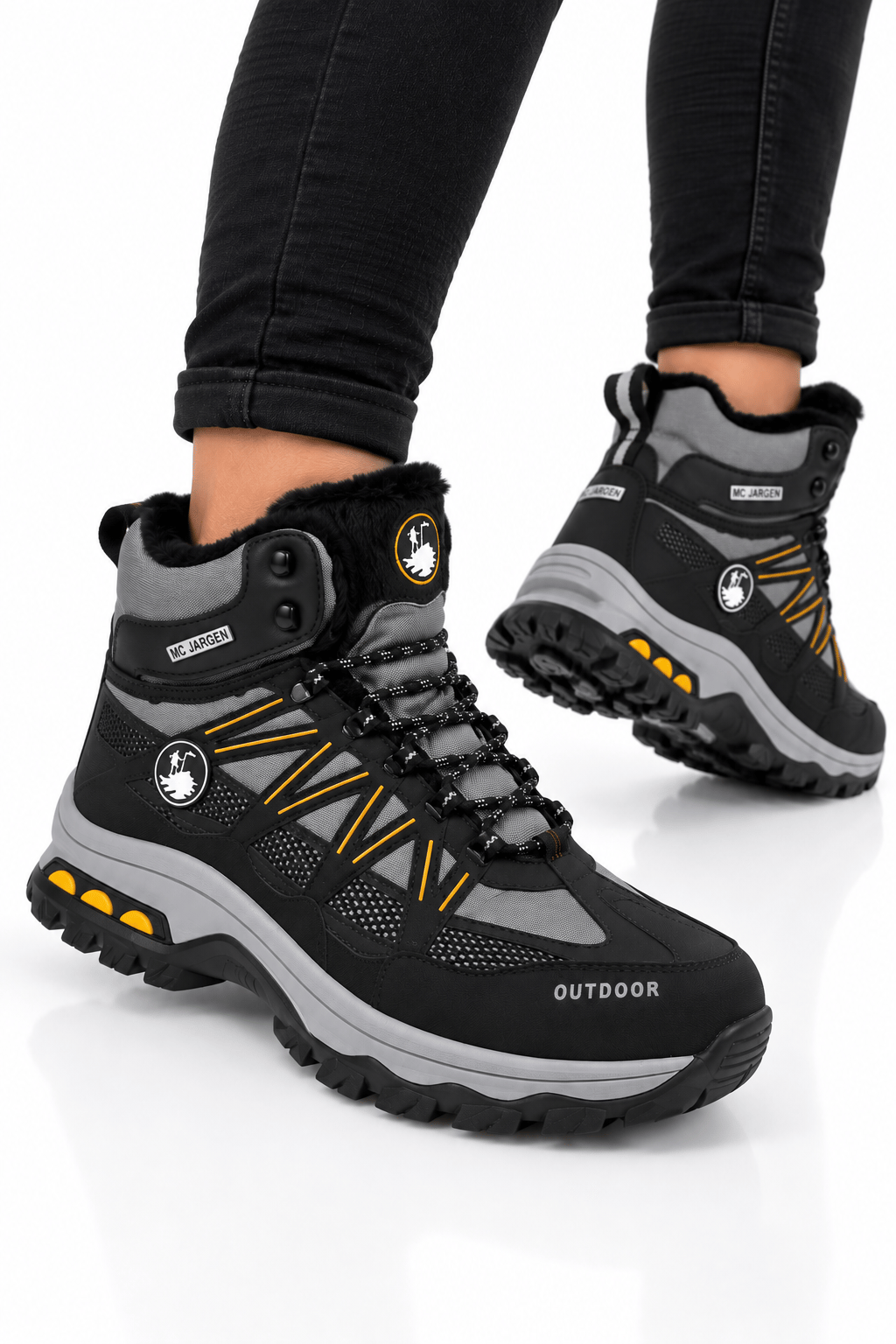 Erkek İçi Kürklü Kaydırmaz Taban Trekking & Outdoor Bot  FÜME-SARI