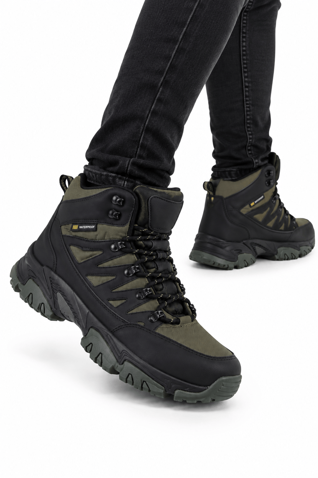 Erkek İçi Kürklü Trekking & Outdoor Bot  HAKİ-SİYAH
