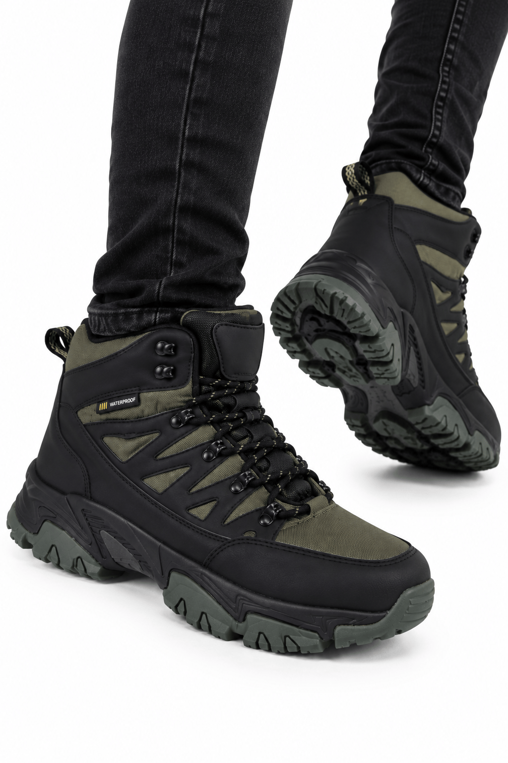 Erkek İçi Kürklü Trekking & Outdoor Bot  HAKİ-SİYAH