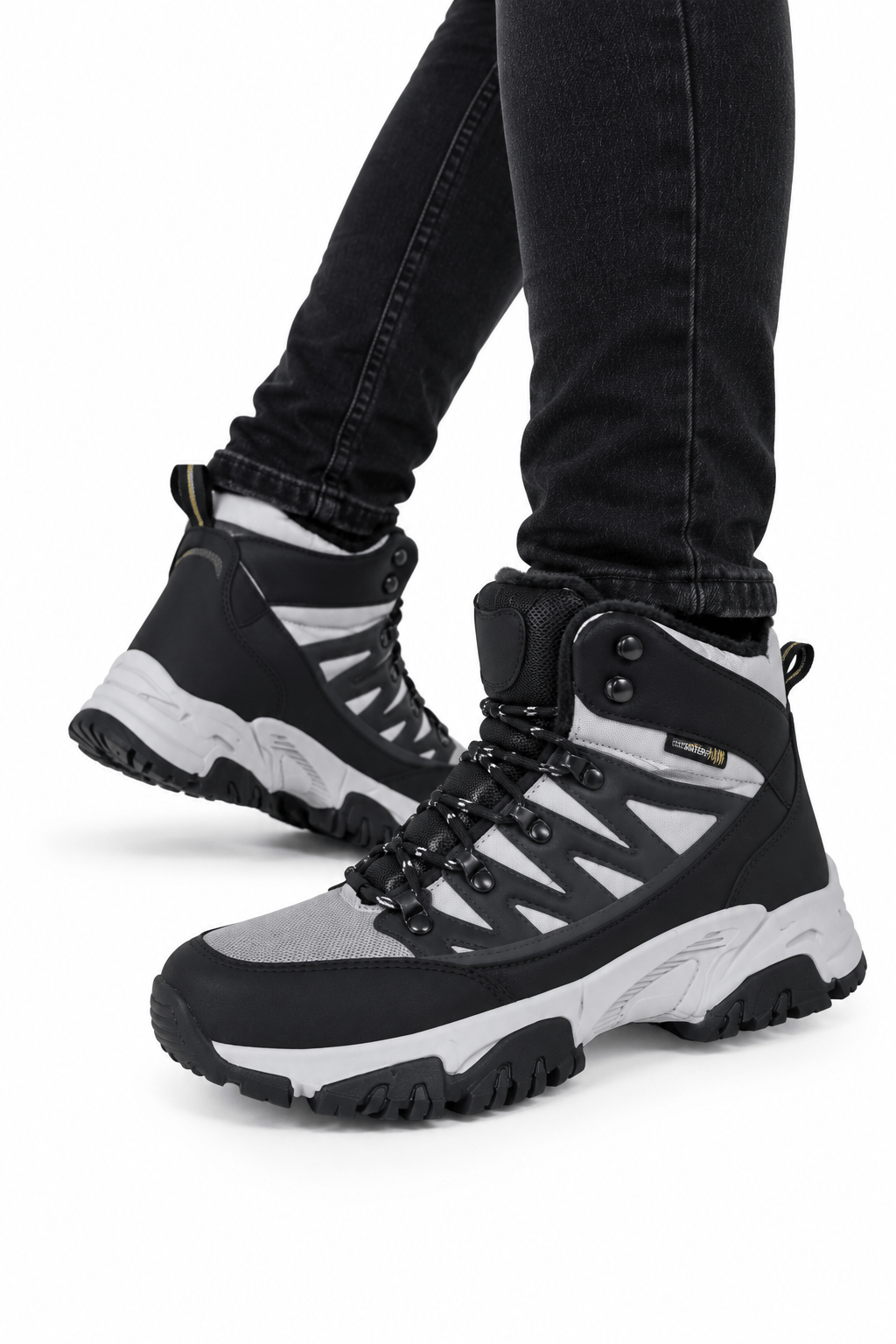 Erkek İçi Kürklü Trekking & Outdoor Bot  Gri-Siyah