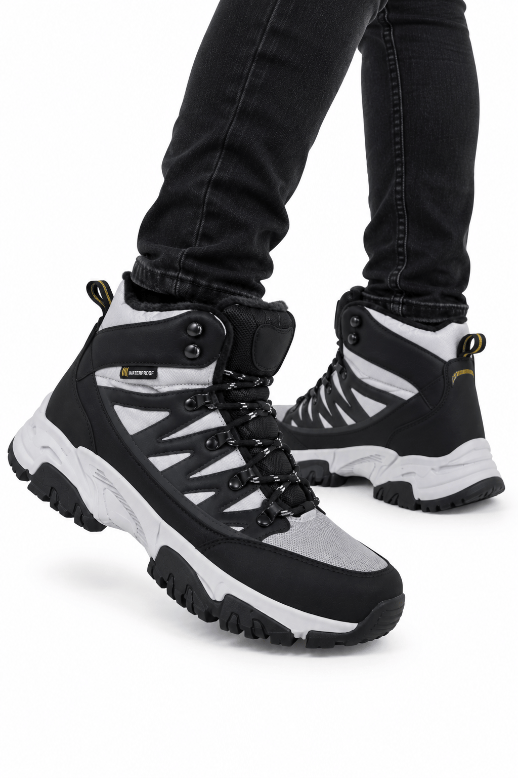 Erkek İçi Kürklü Trekking & Outdoor Bot  Gri-Siyah