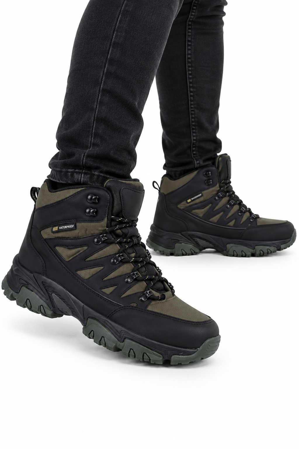 Erkek İçi Kürklü Trekking & Outdoor Bot  HAKİ-SİYAH