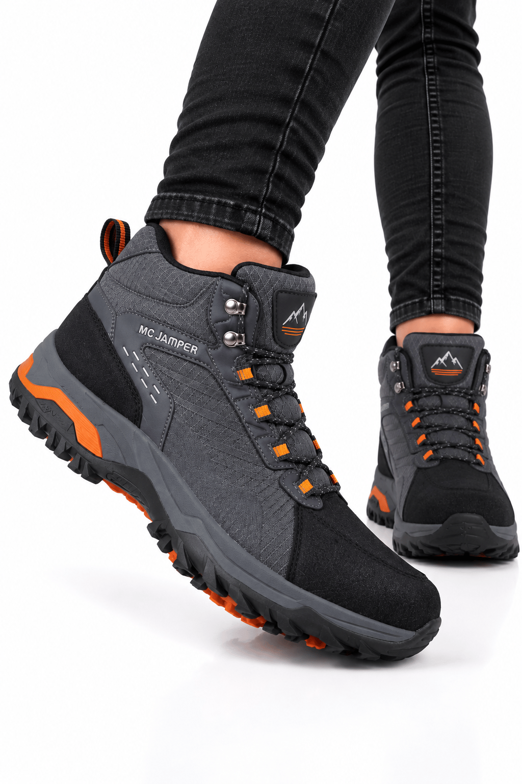 Erkek Kaydırmaz taban Trekking & Outdoor Bot  FÜME-TURUNCU