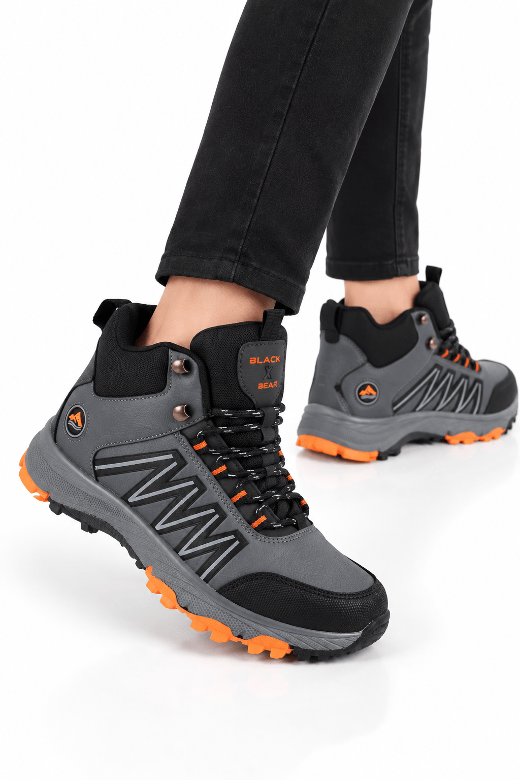 Erkek Kaydırmaz Taban Trekking Outdoor Bot FÜME-TURUNCU