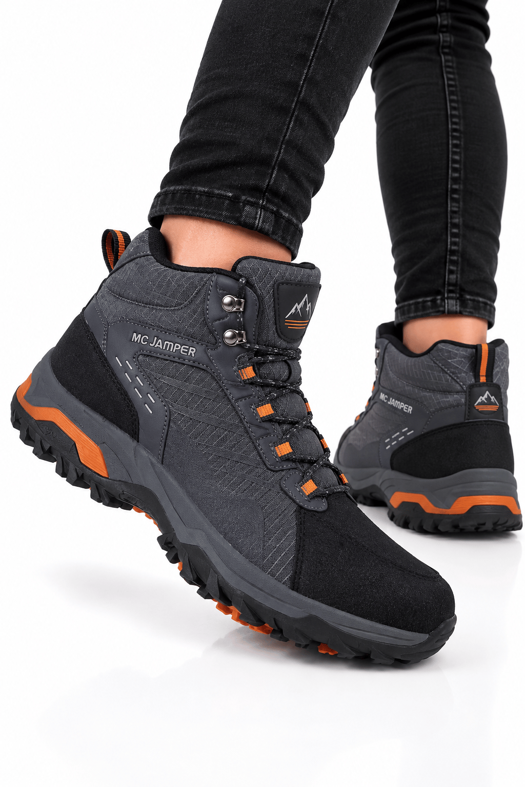 Erkek Kaydırmaz taban Trekking & Outdoor Bot  FÜME-TURUNCU