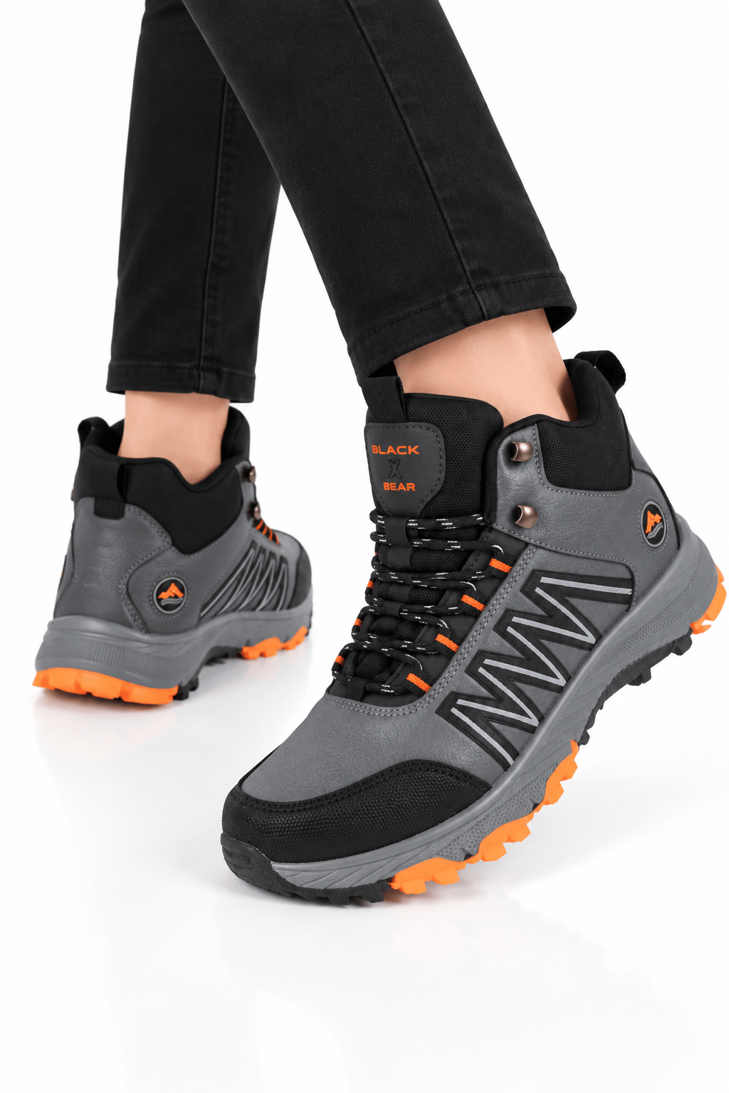 Erkek Kaydırmaz Taban Trekking Outdoor Bot FÜME-TURUNCU