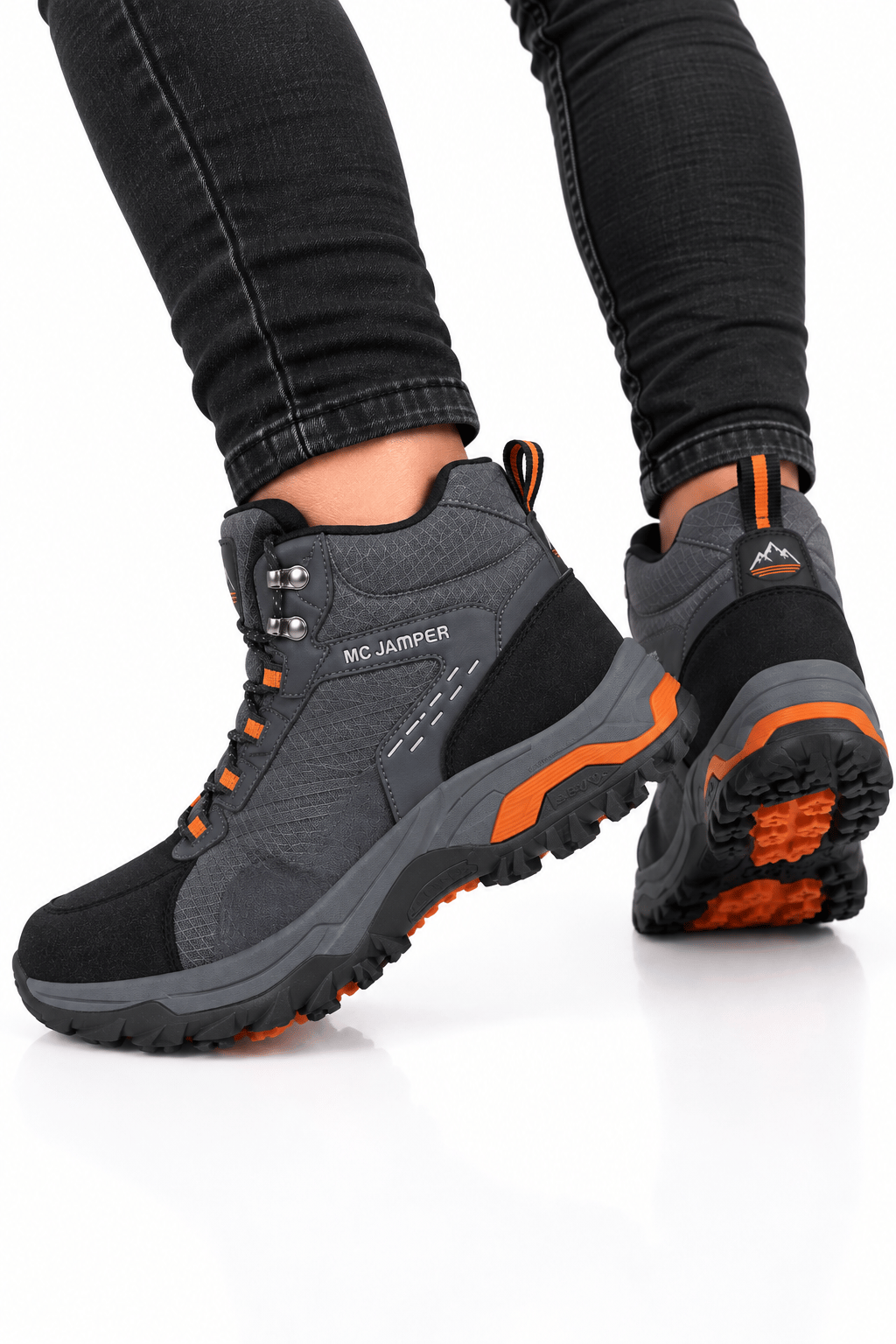 Erkek Kaydırmaz taban Trekking & Outdoor Bot  FÜME-TURUNCU