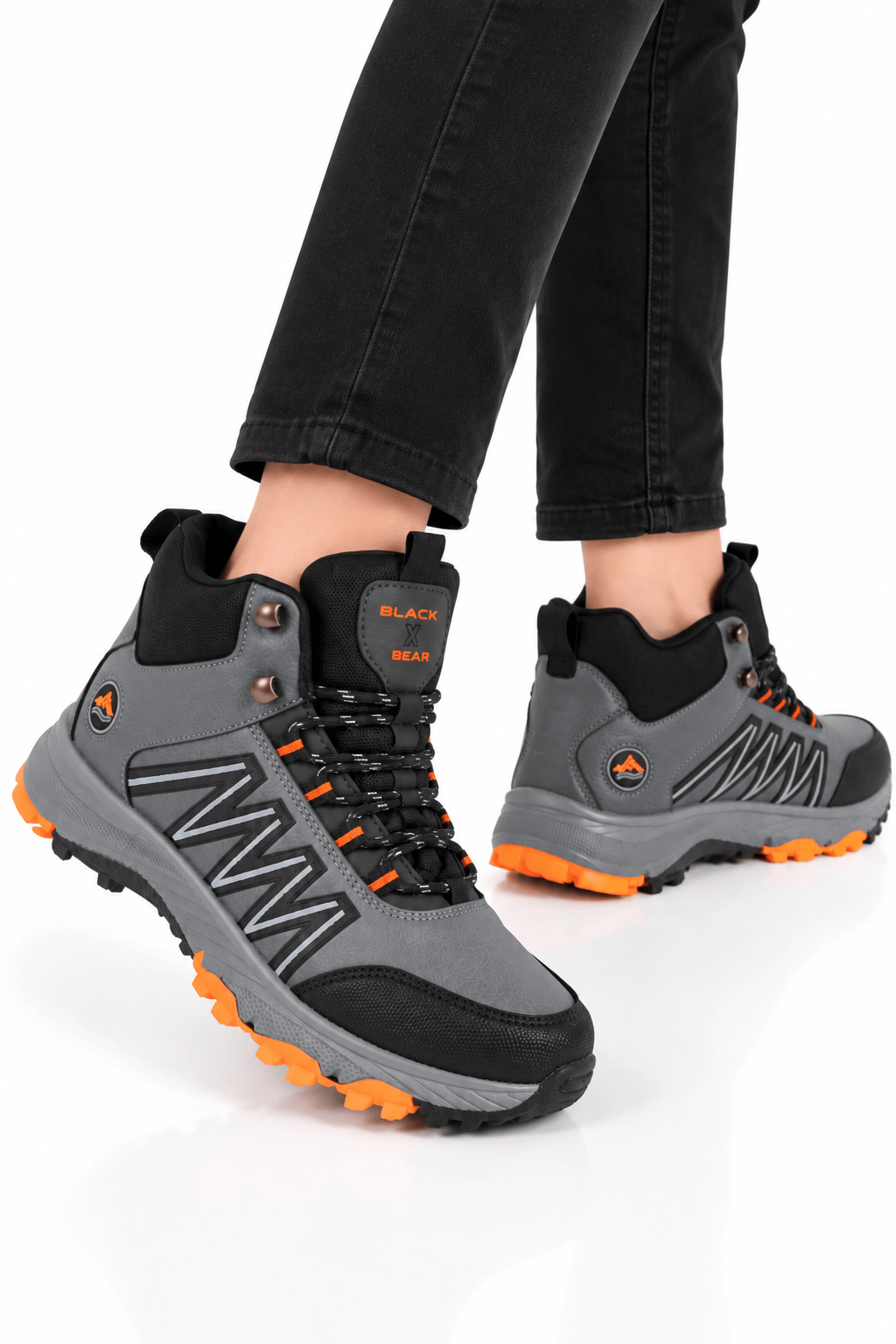 Erkek Kaydırmaz Taban Trekking Outdoor Bot FÜME-TURUNCU