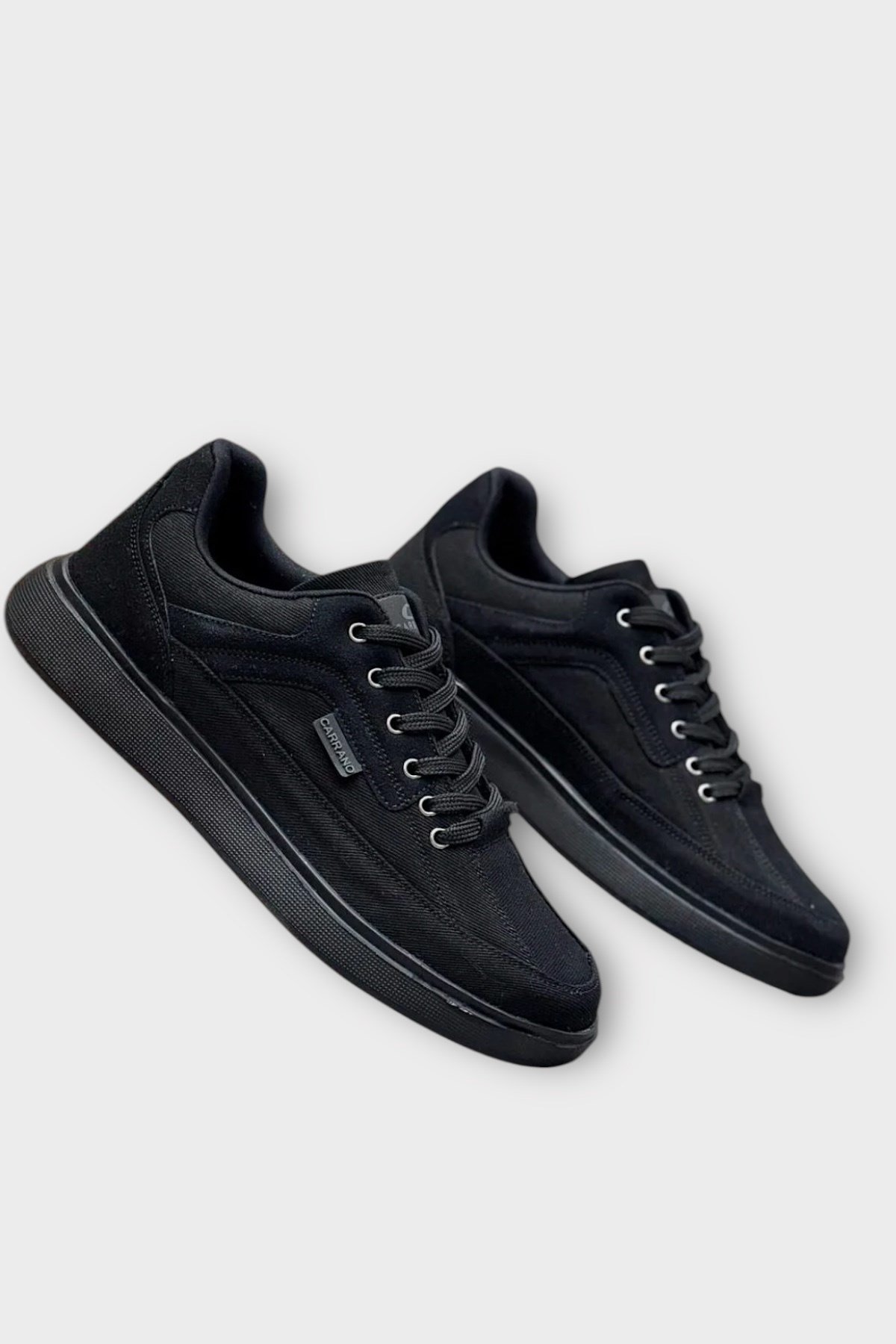 Erkek Keten Gabardin Kumaş Sneaker Ayakkabı SİYAH