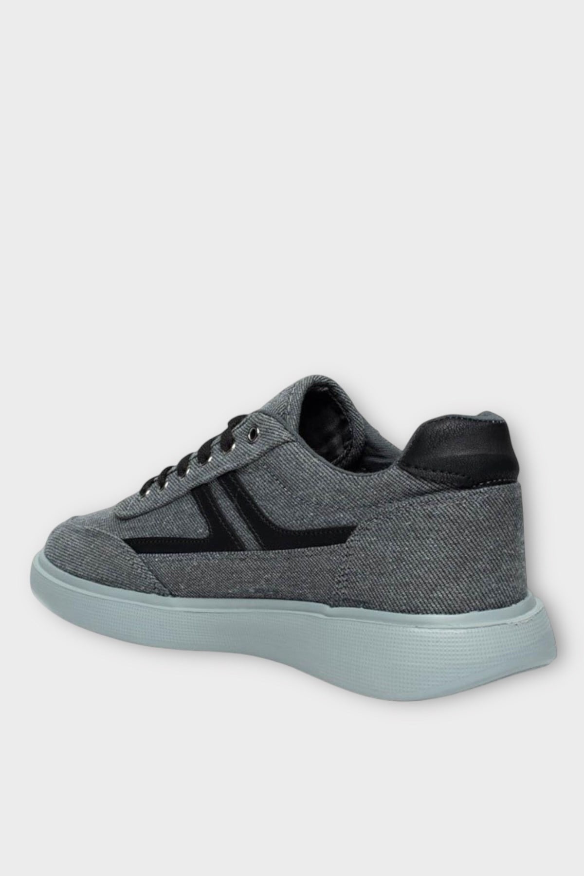 Erkek Keten Gabardin Kumaş Sneaker Ayakkabı FÜME