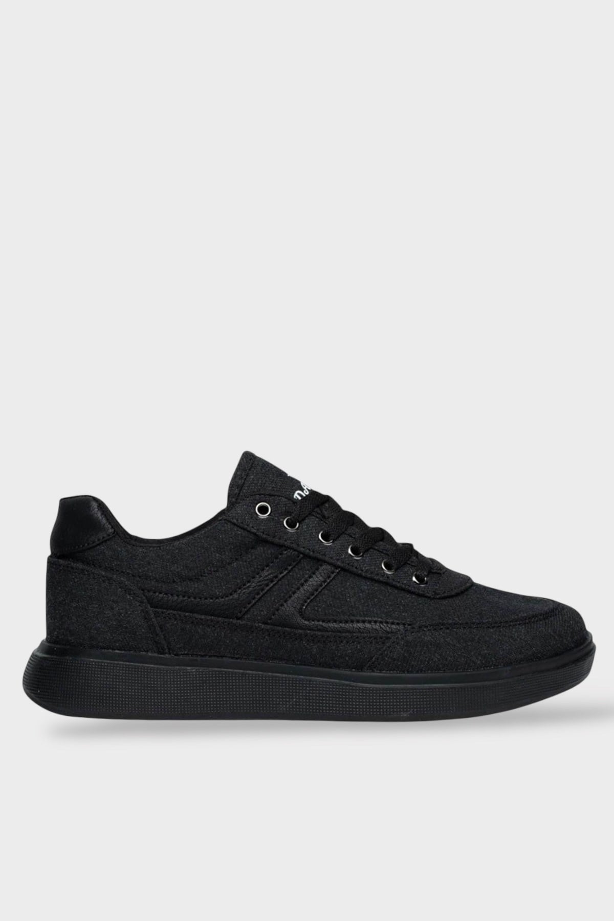 Erkek Keten Gabardin Kumaş Sneaker Ayakkabı SİYAH