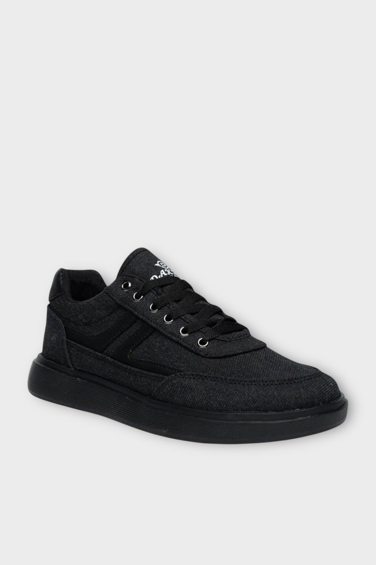 Erkek Keten Gabardin Kumaş Sneaker Ayakkabı SİYAH