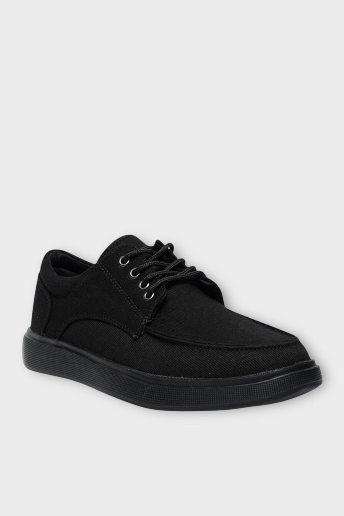 Erkek Keten Gabardin Kumaş Sneaker Ayakkabı SİYAH