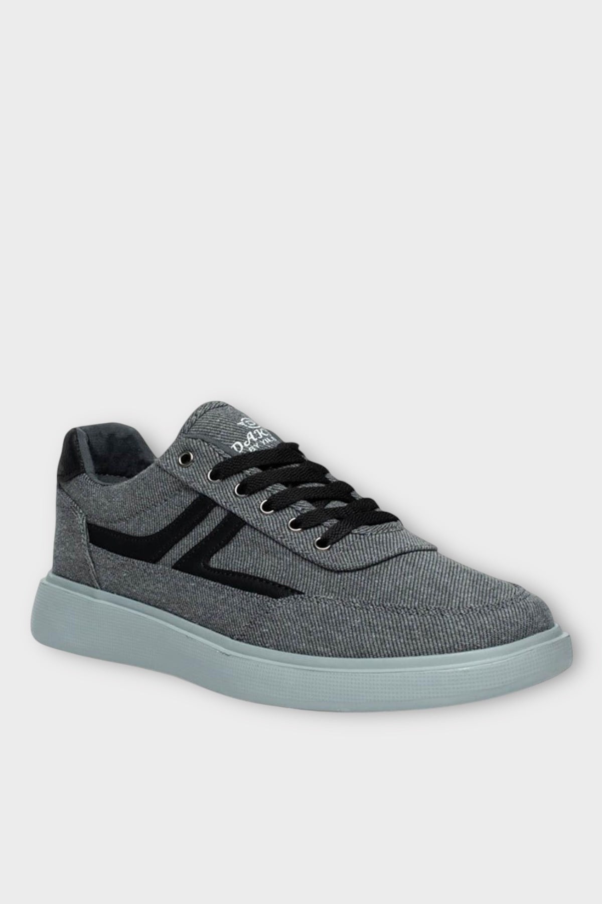 Erkek Keten Gabardin Kumaş Sneaker Ayakkabı FÜME