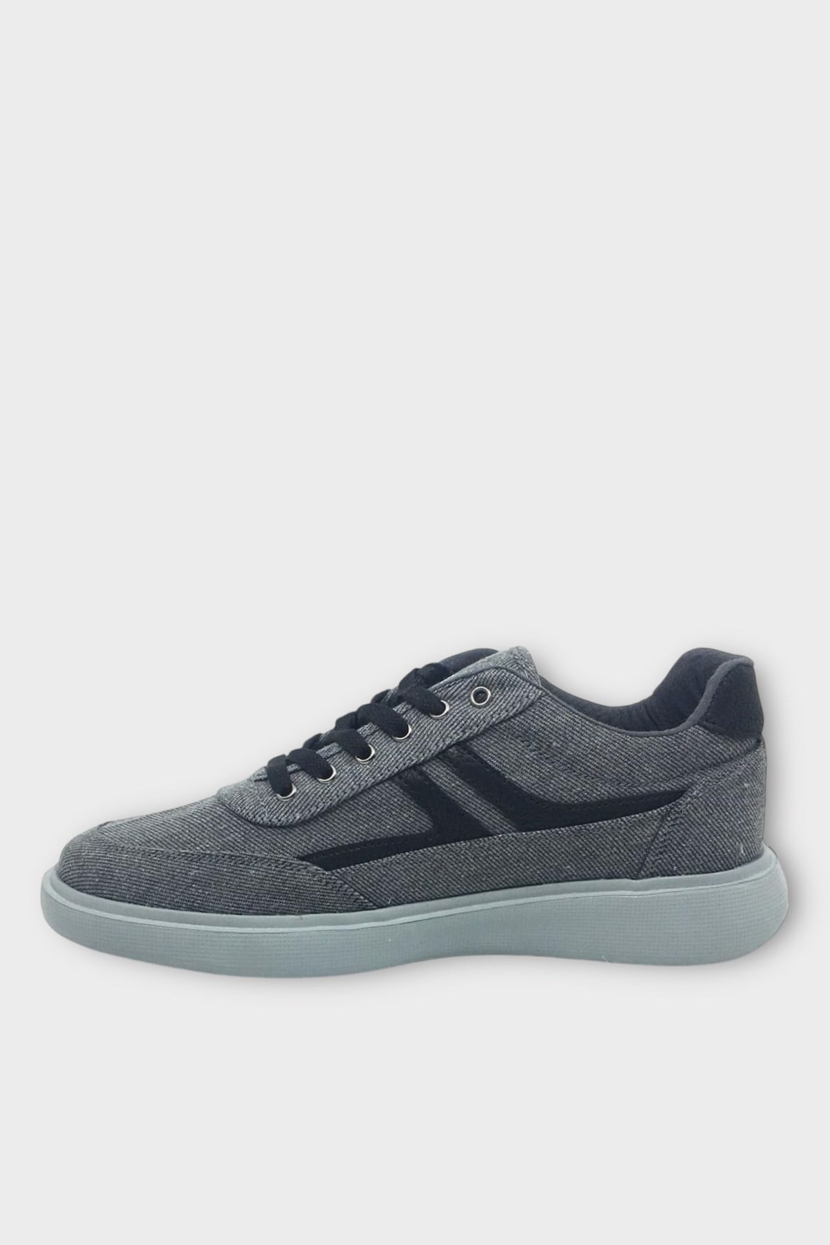 Erkek Keten Gabardin Kumaş Sneaker Ayakkabı FÜME