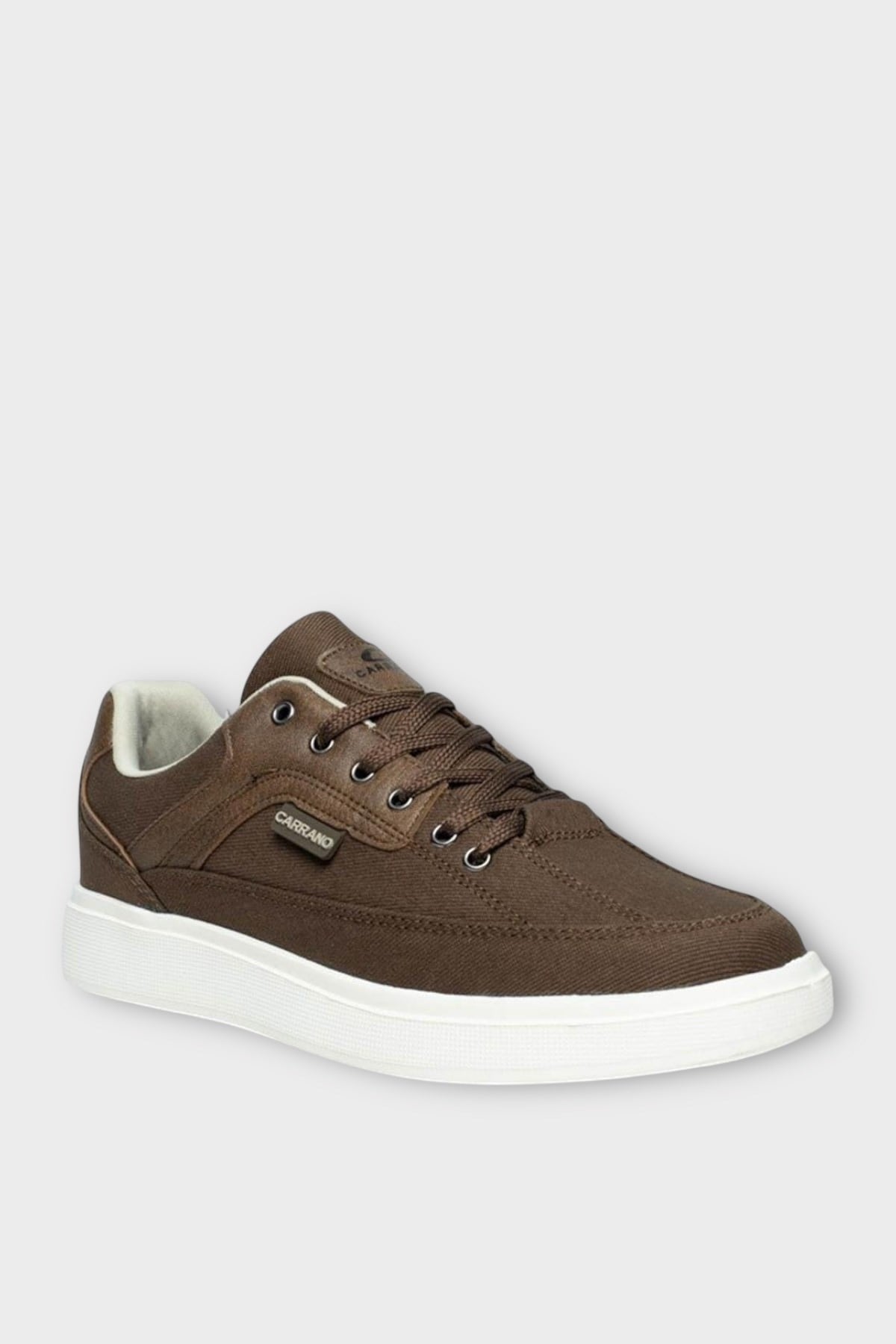 Erkek Keten Gabardin Kumaş Sneaker Ayakkabı KAHVERENGİ