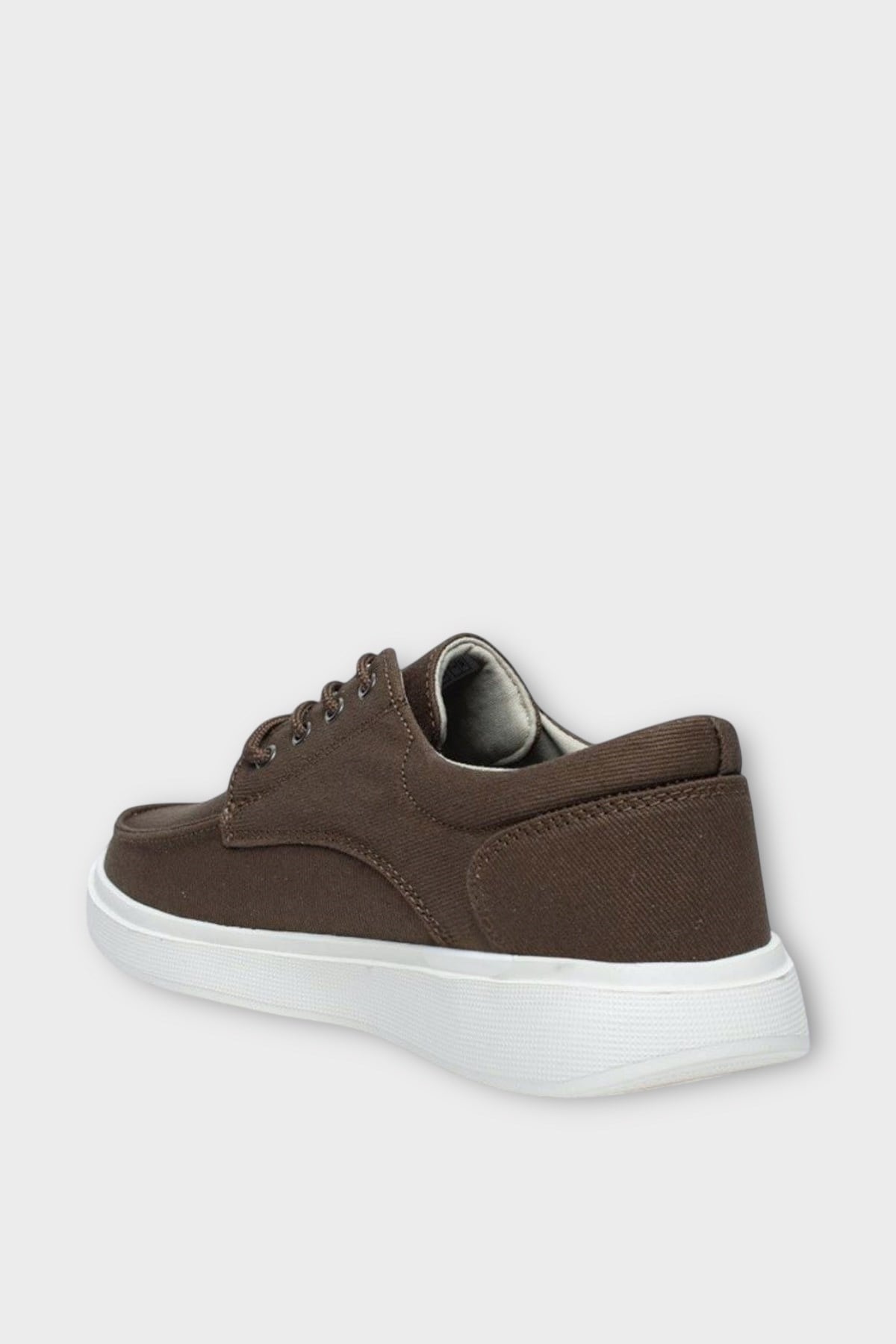 Erkek Keten Gabardin Kumaş Sneaker Ayakkabı KAHVERENGİ
