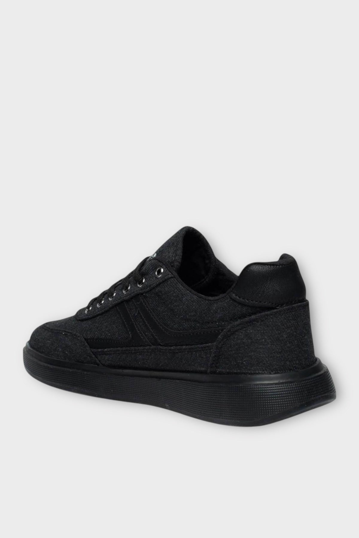 Erkek Keten Gabardin Kumaş Sneaker Ayakkabı SİYAH