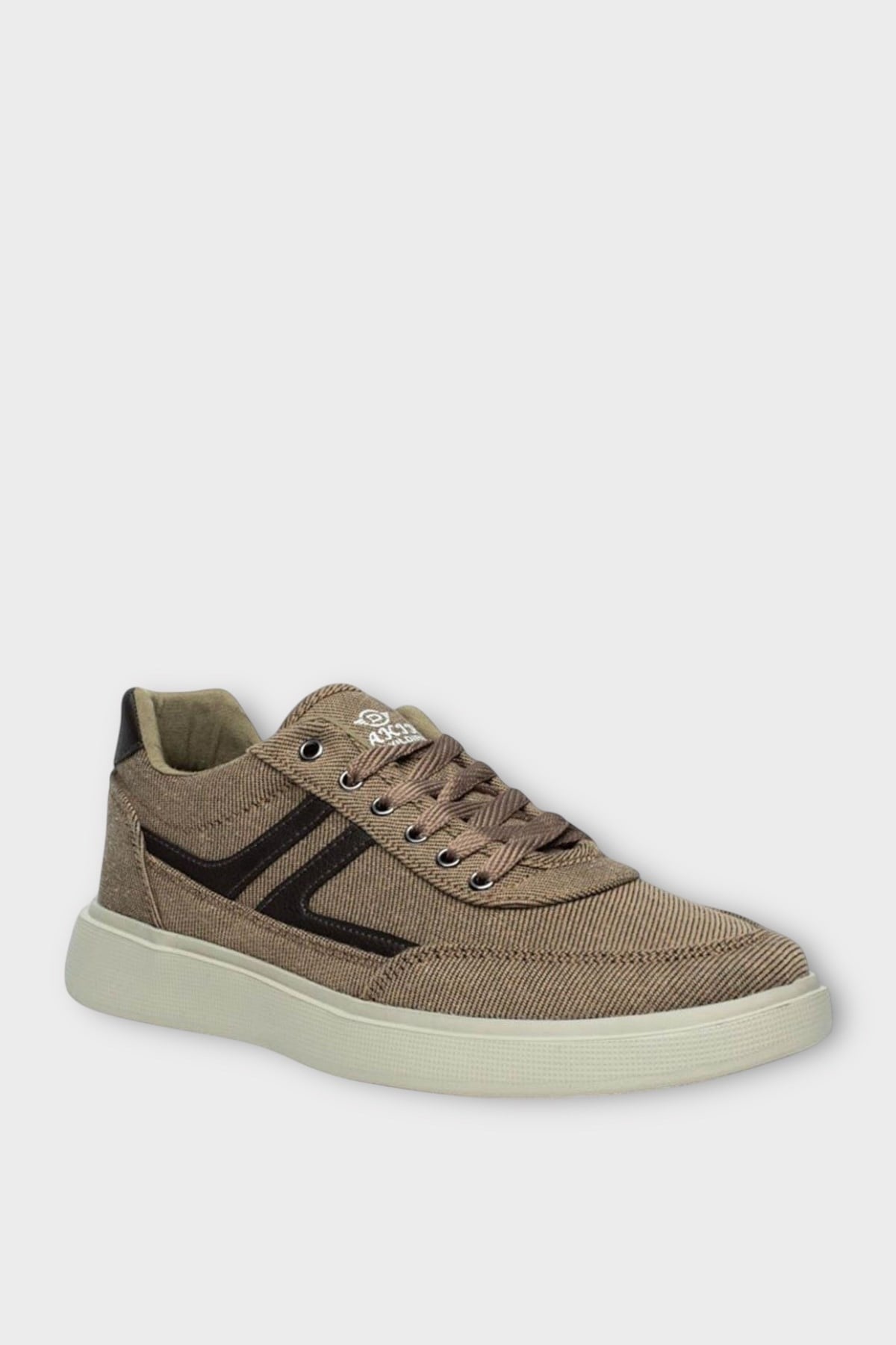 Erkek Keten Gabardin Kumaş Sneaker Ayakkabı VİZON