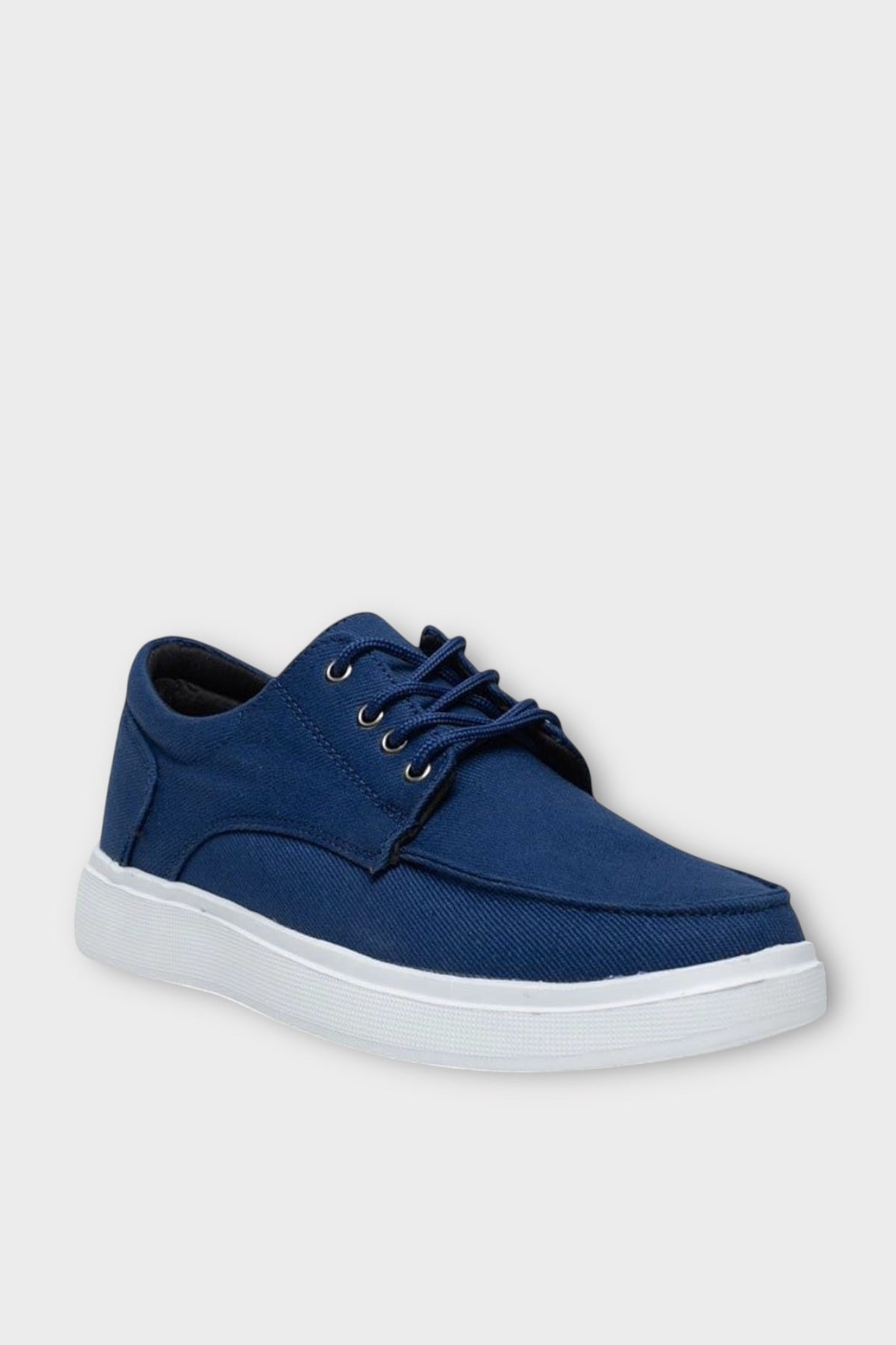 Erkek Keten Gabardin Kumaş Sneaker Ayakkabı LACİVERT