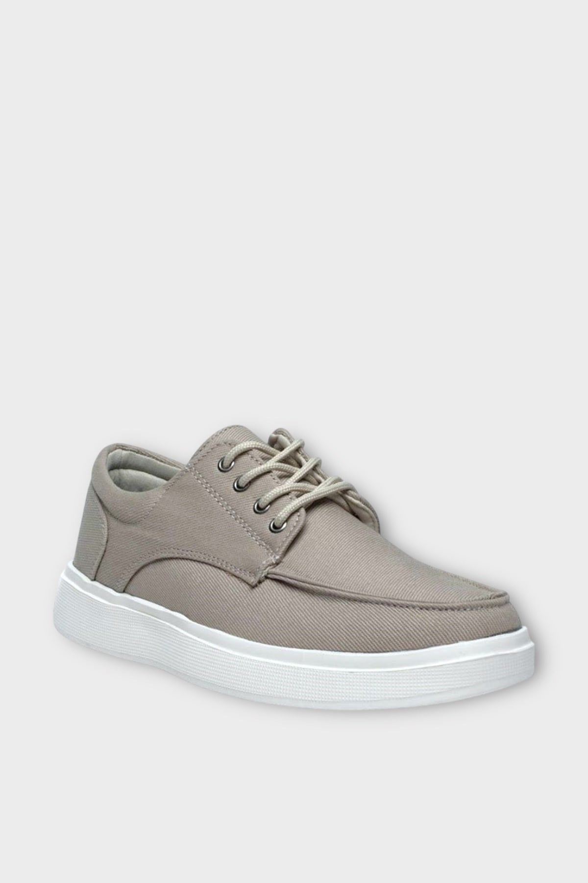 Erkek Keten Gabardin Kumaş Sneaker Ayakkabı BEJ