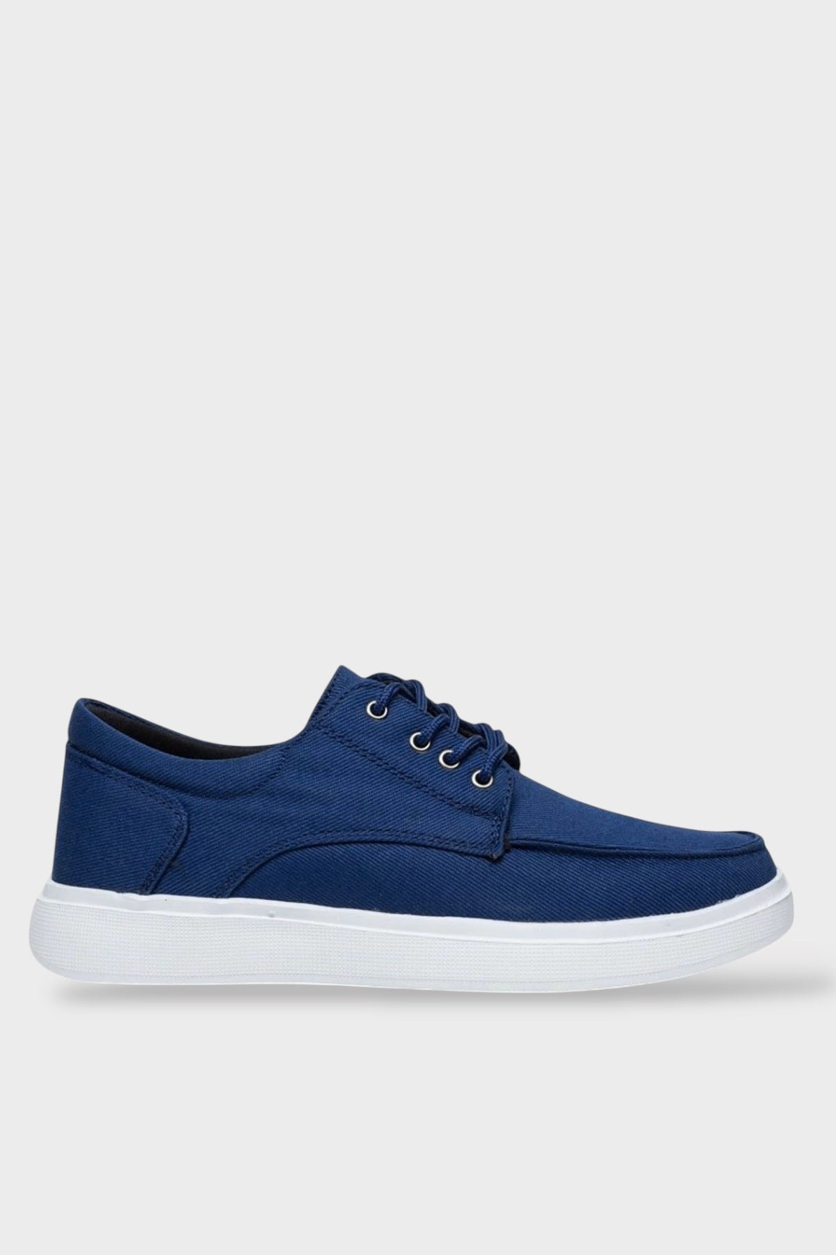 Erkek Keten Gabardin Kumaş Sneaker Ayakkabı LACİVERT