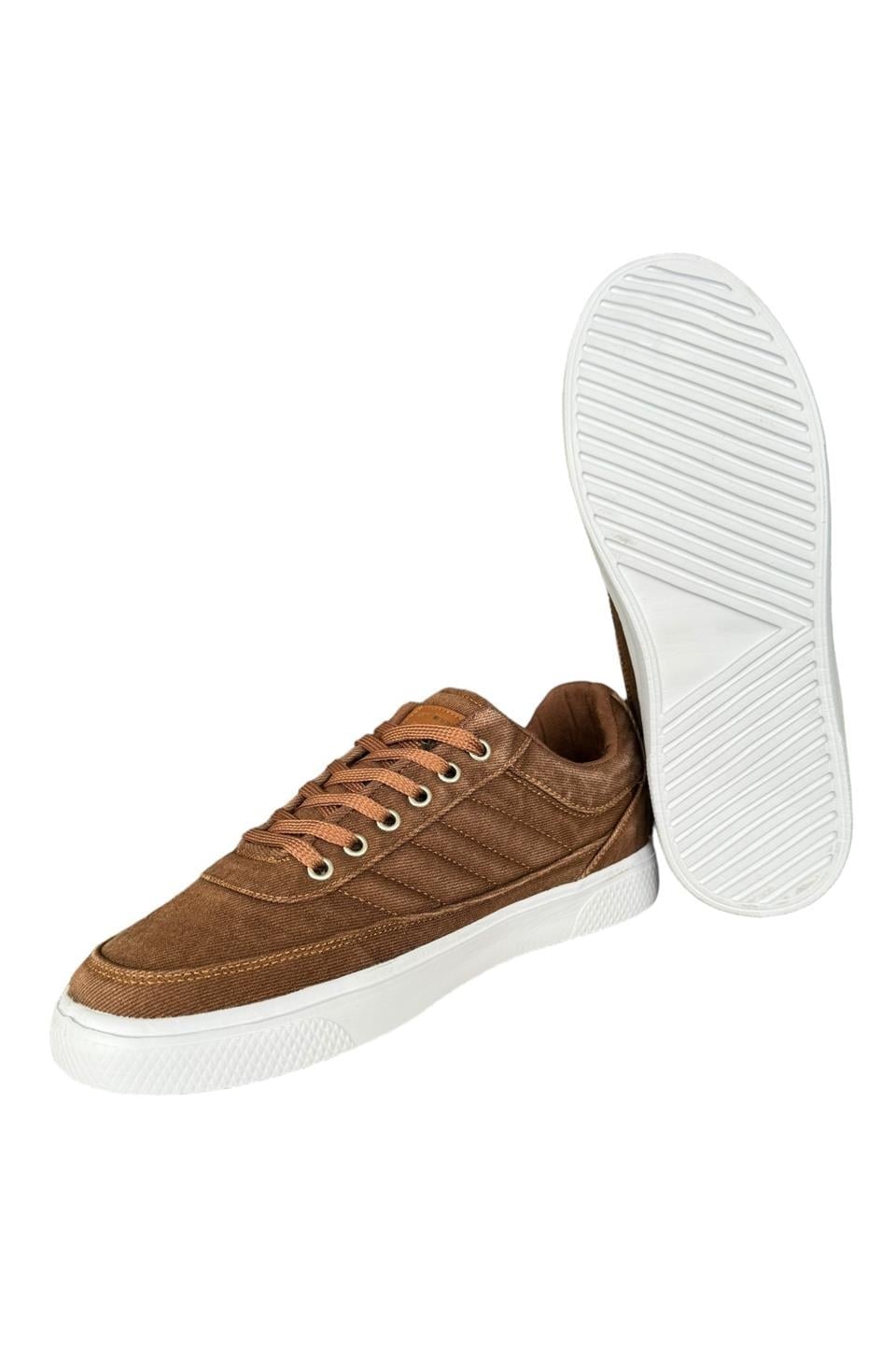 Erkek Keten Sneaker Ayakkabı KAHVERENGİ