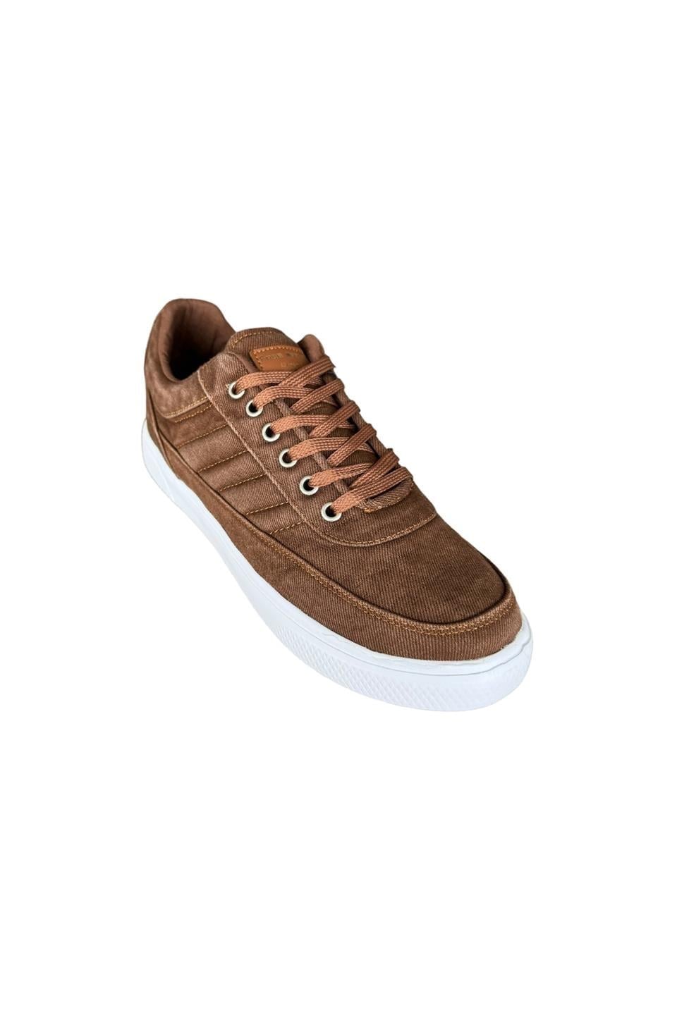 Erkek Keten Sneaker Ayakkabı KAHVERENGİ