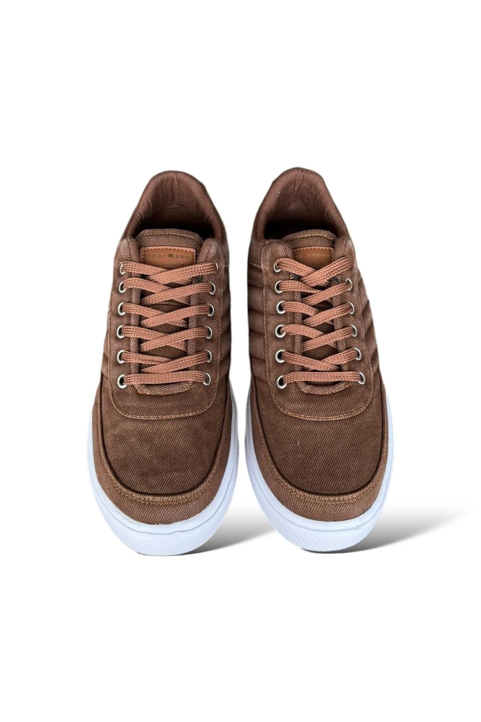 Erkek Keten Sneaker Ayakkabı KAHVERENGİ
