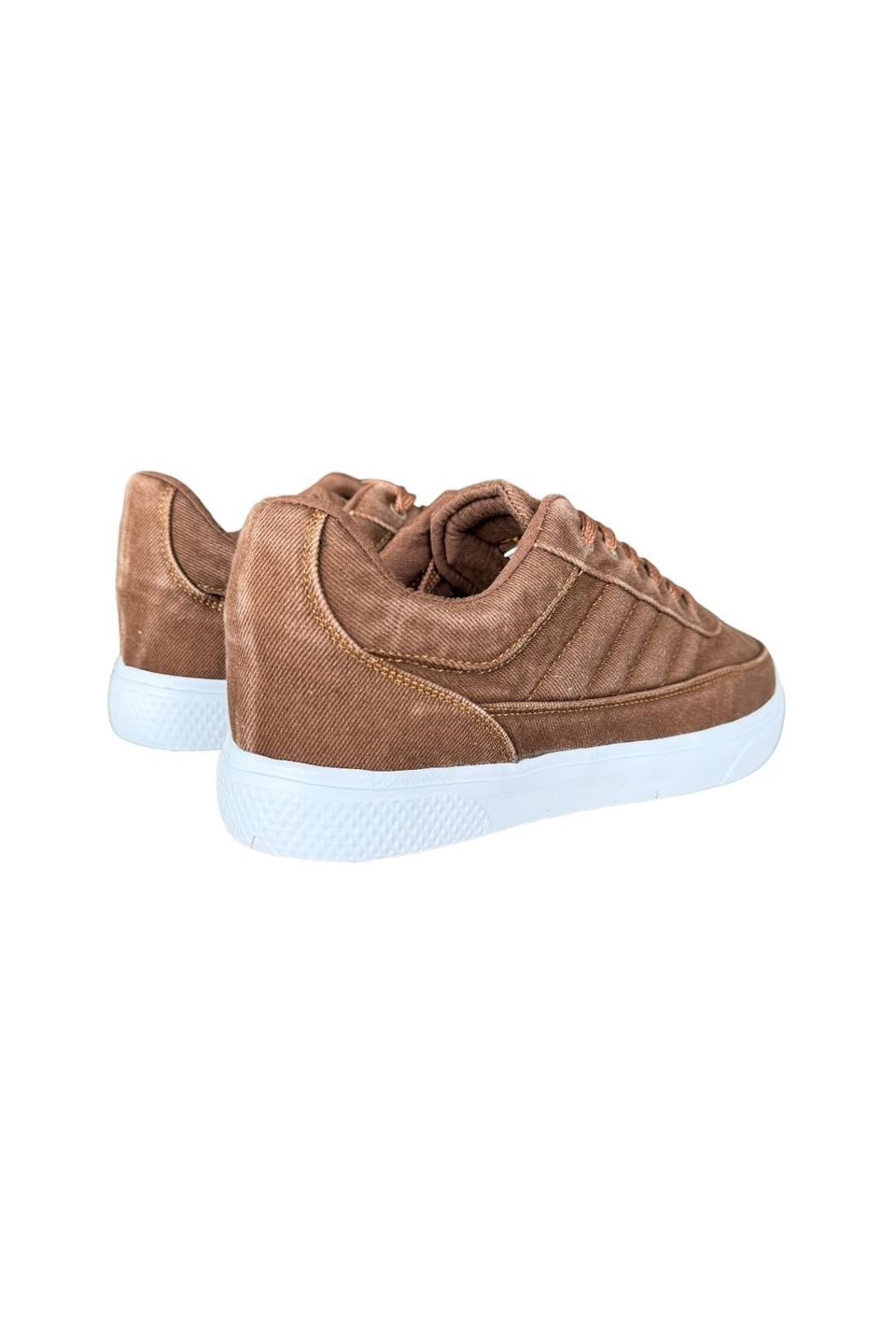 Erkek Keten Sneaker Ayakkabı KAHVERENGİ